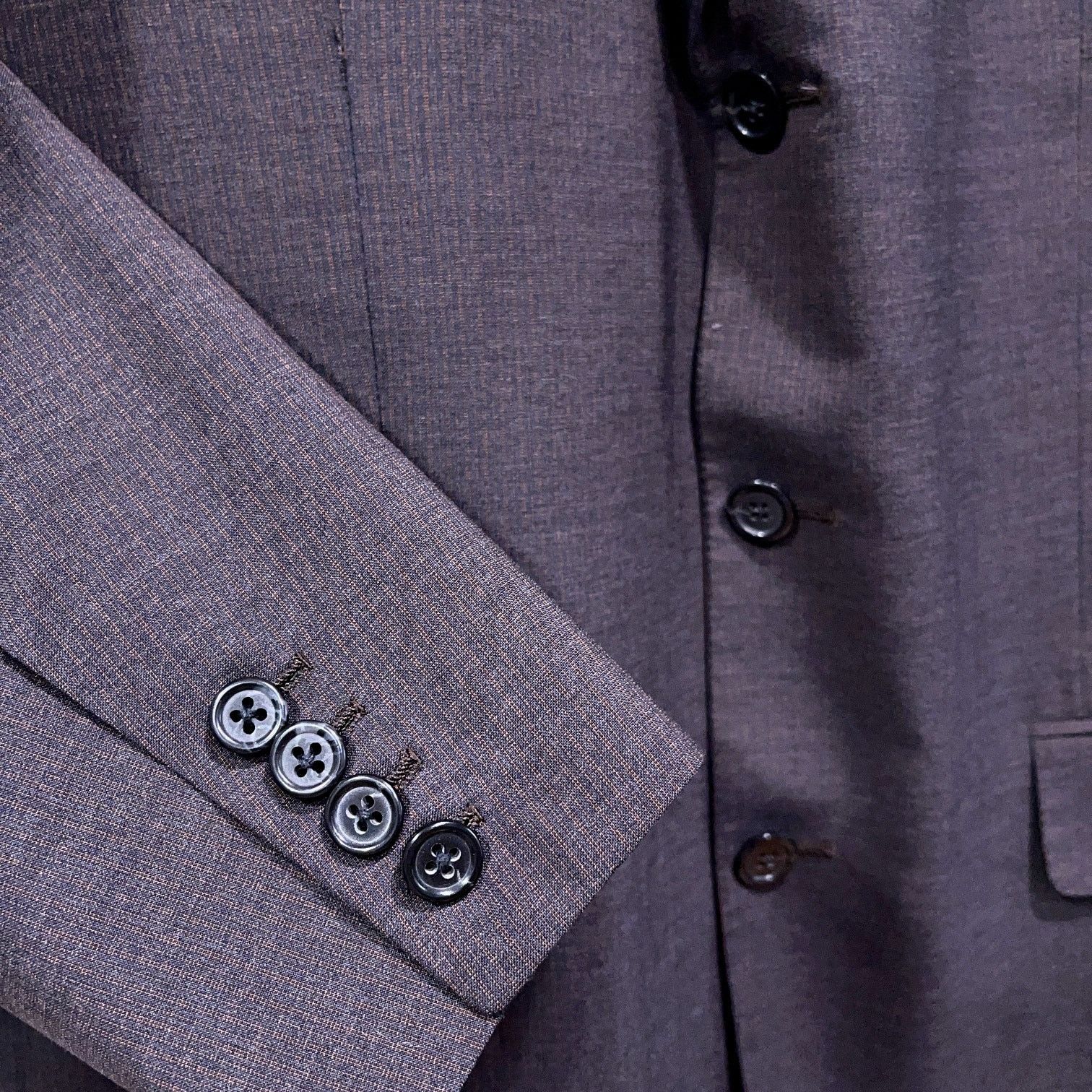 Southwick Southwick Wool Striped Bespoke Suit Gray 3 Button 42R 35x31 Size 42R - 4 Thumbnail