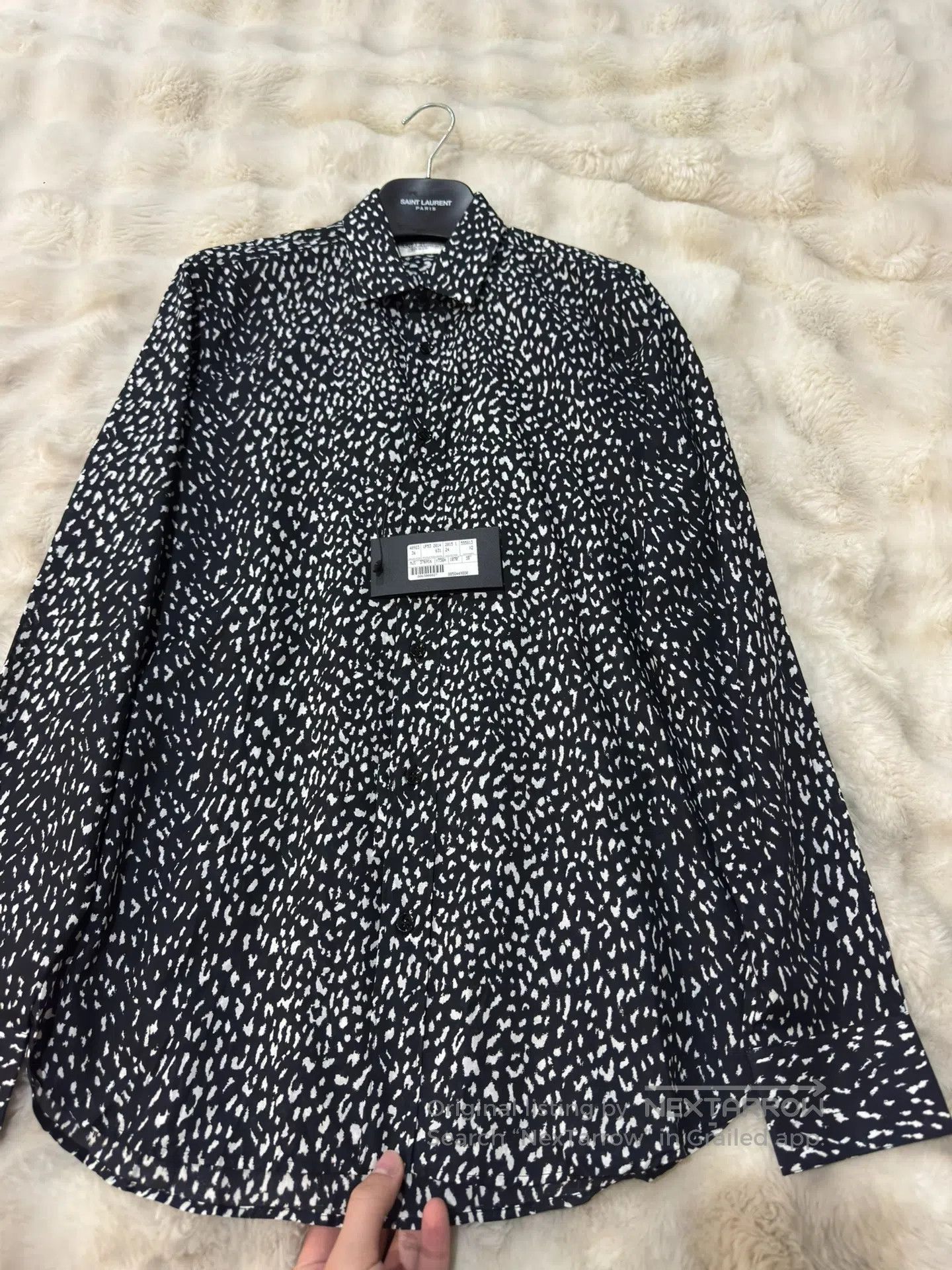 Saint Laurent Paris Saint Laurent Paris Black Leopard Print Shirt| Size XS / US 0-2 / IT 36-38 - 5 Thumbnail
