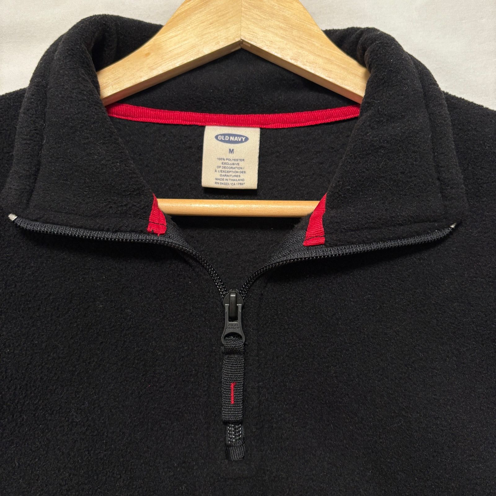 Old Navy Y2K Old Navy Quarter‎ Zip Fleece Sweatshirt Black Red M Size US M / EU 48-50 / 2 - 2 Thumbnail