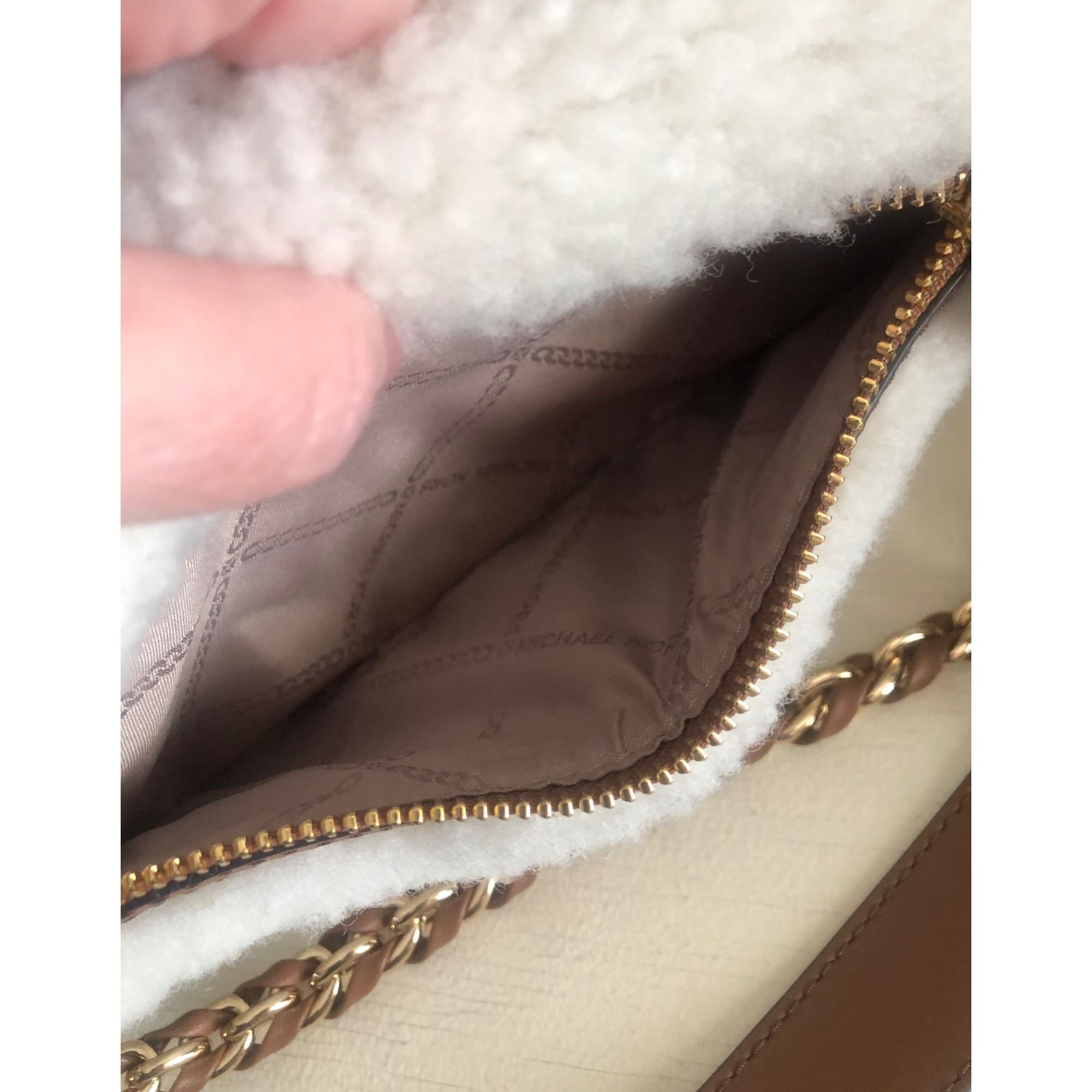 Michael Kors NWT MICHAEL KORS Sling Sherpa Gold Chain Messenger Handbag w Size ONE SIZE - 6 Thumbnail