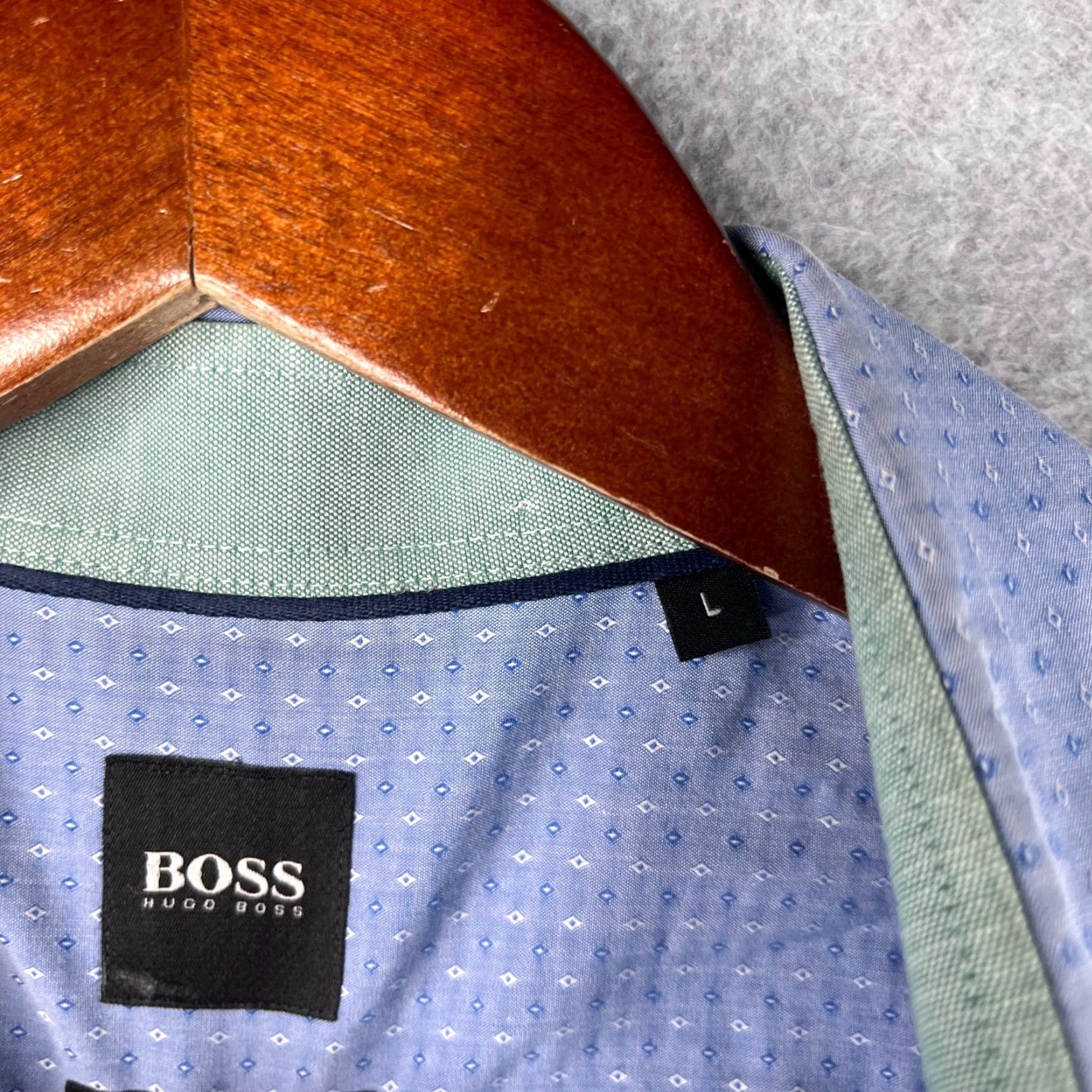 Hugo Boss HUGO BOSS Button-Up Shirt Slim Fit Long Sleeve Casual Blue Knit Cotton Modern Size US L / EU 52-54 / 3 - 5 Thumbnail