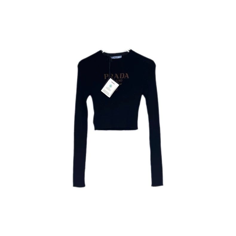 Prada Prada Size 38 Black classic logo mulberry silk elastic kni Size US XS / EU 42 / 0 - 1 Thumbnail