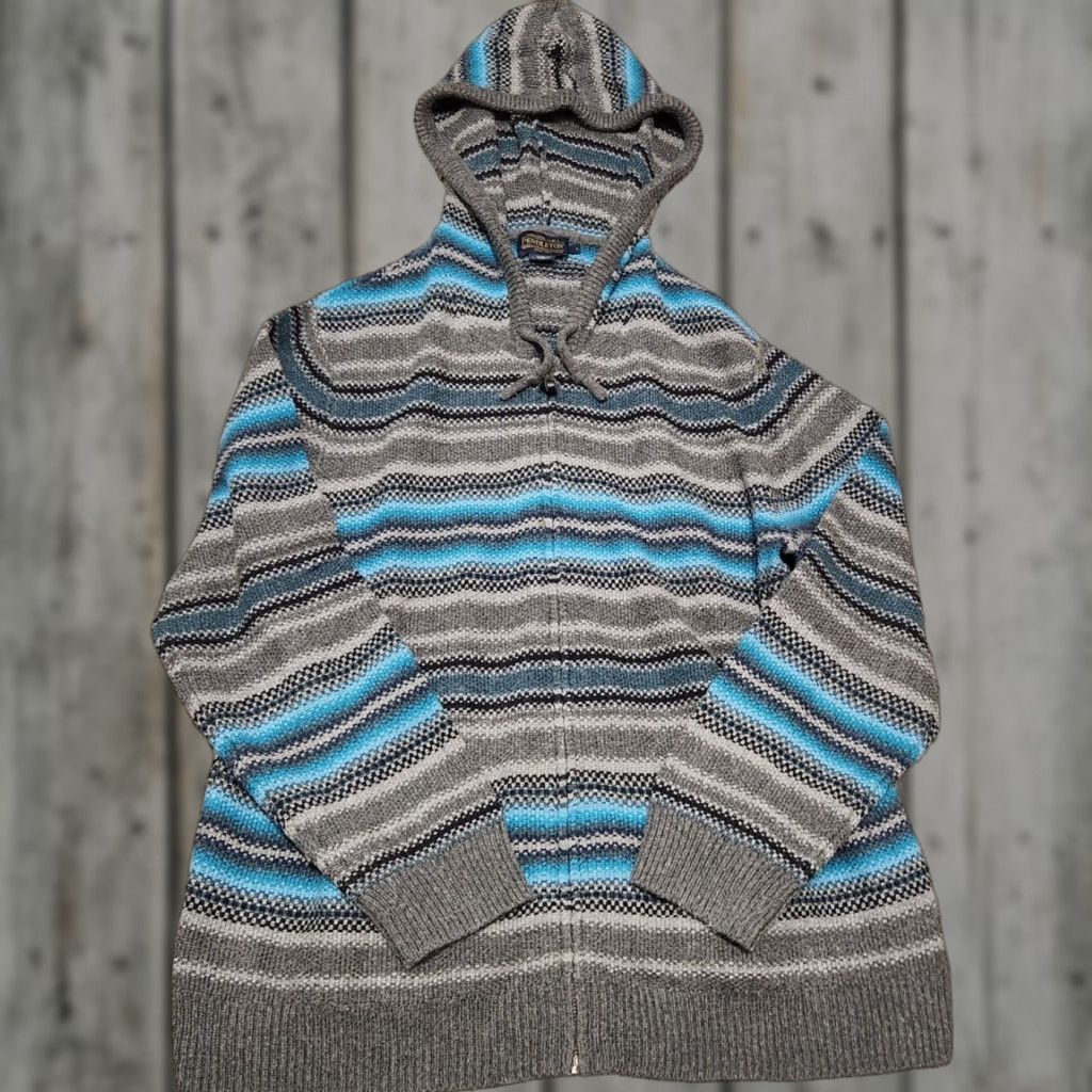 Pendleton Pendleton Driftwood Chamois Wool Zip-up Hoodie Sweater Button Men Large Grey Geometric Aztec Full Zip Hooded Pockets Size US L / EU 52-54 / 3 - 1 Thumbnail