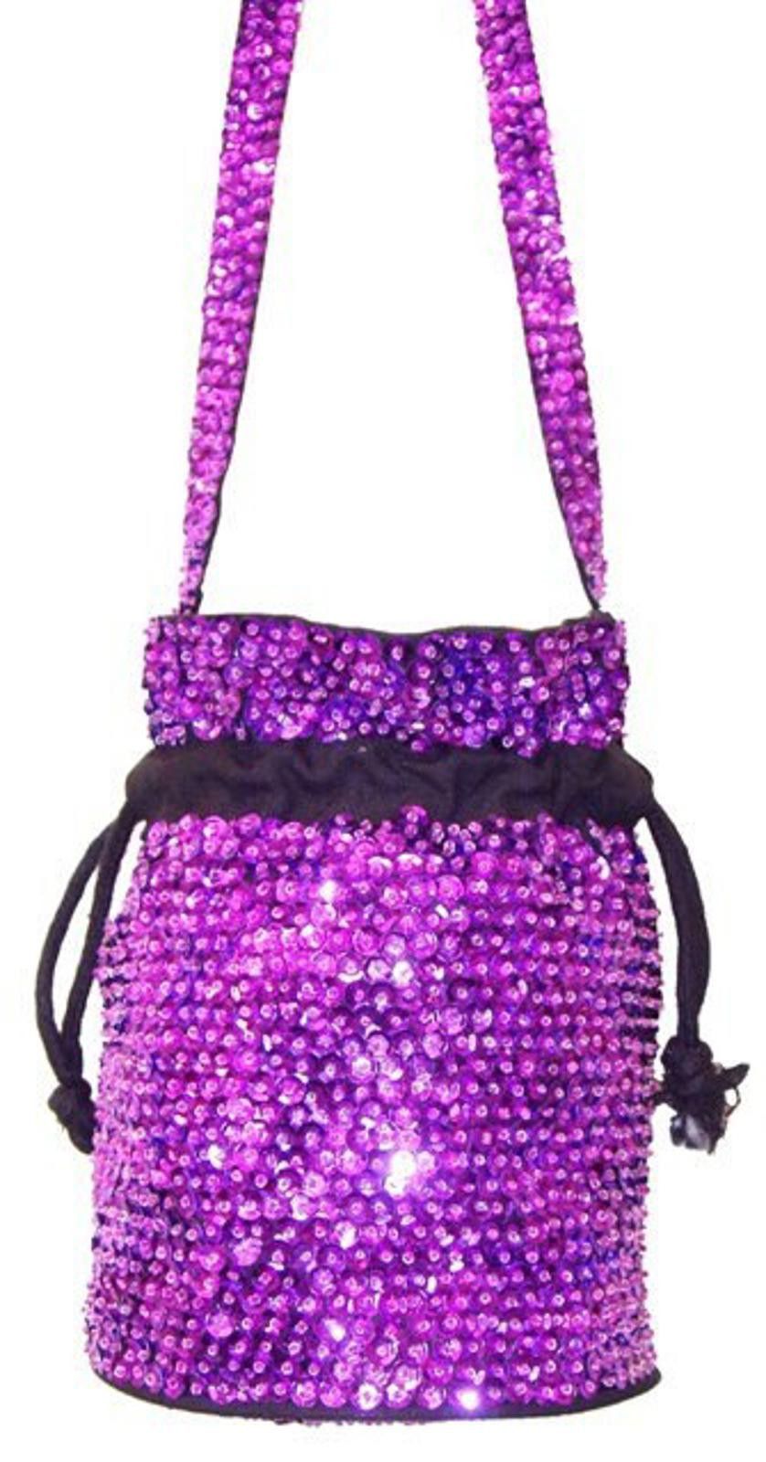 Purple Sequin Purse PURPLE Size ONE SIZE - 1 Preview