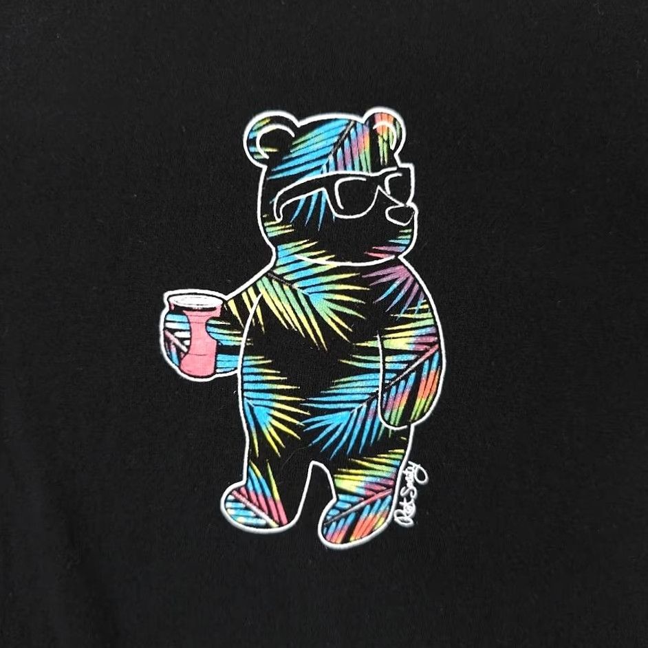 Vintage Riot Society Bear Red Solo Cup T Shirt Mens Large Black Rainbow Made In USA Size US L / EU 52-54 / 3 - 3 Thumbnail