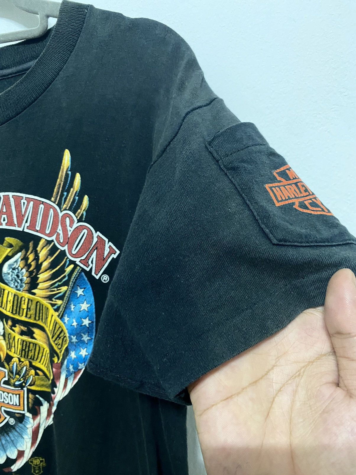 Harley Davidson × Vintage Vintage 1988 Harley Davidson Holoubek Pocket tees Size US M / EU 48-50 / 2 - 6 Thumbnail