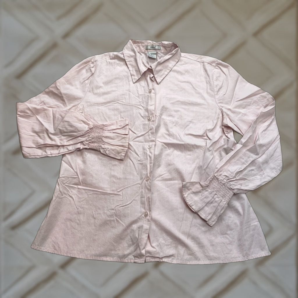 Pinko Edward Blouse Shirt Womens XL Light Pink Cotton Lightweight Stretch Cuff Top Size XL / US 12-14 / IT 48-50 - 1 Thumbnail