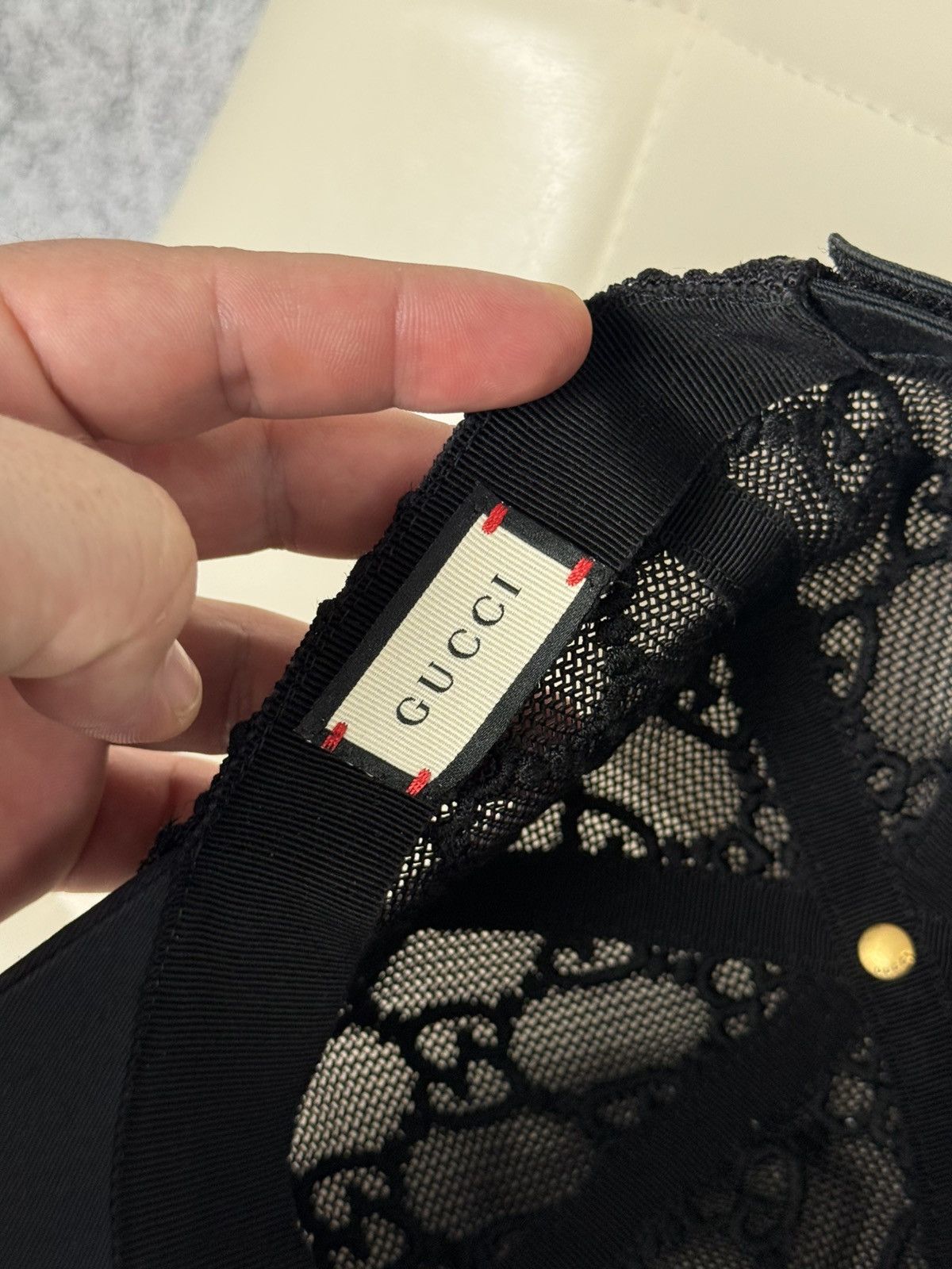 Gucci Gucci GG Monogram Mesh Baseball Cap Hat Black Adjustable Size ONE SIZE - 15 Thumbnail