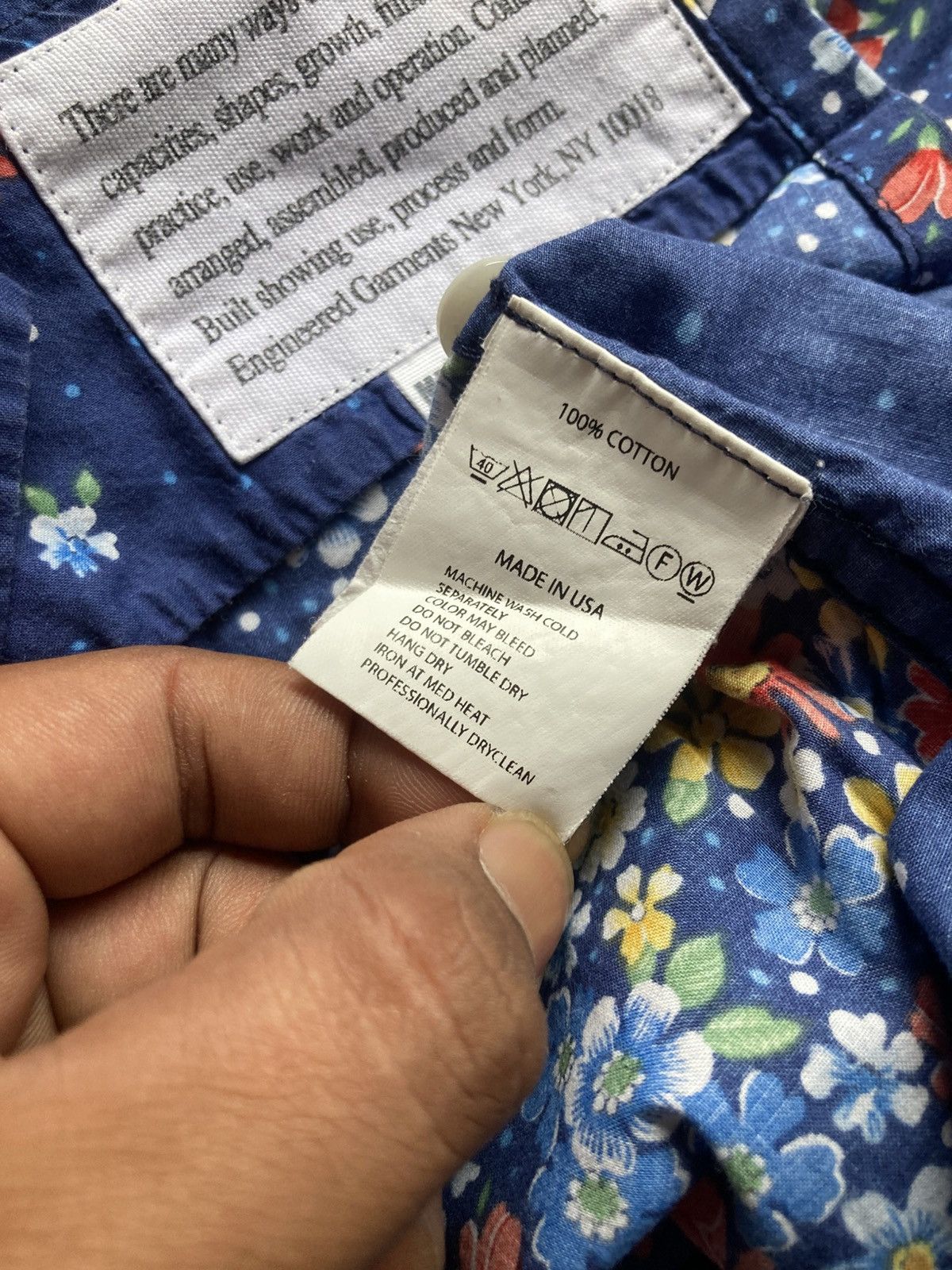 Engineered Garments Engineered Garments Floral Motif Print Blue Buttons Ups Size M / US 6-8 / IT 42-44 - 16 Thumbnail