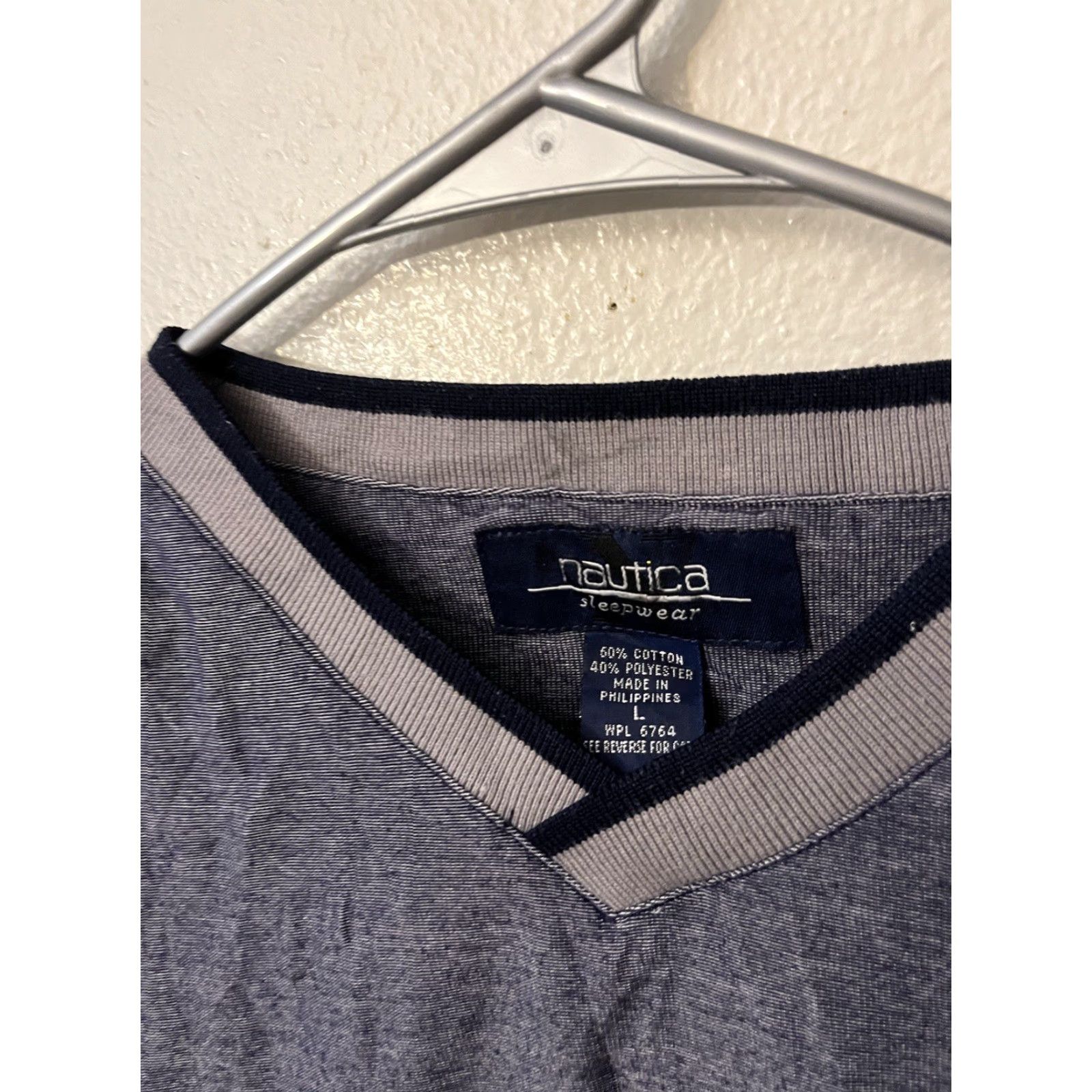 Nautica Nautica Sleepwear Navy Blue V Neck Pajama T Shirt Size Large Size US L / EU 52-54 / 3 - 2 Thumbnail