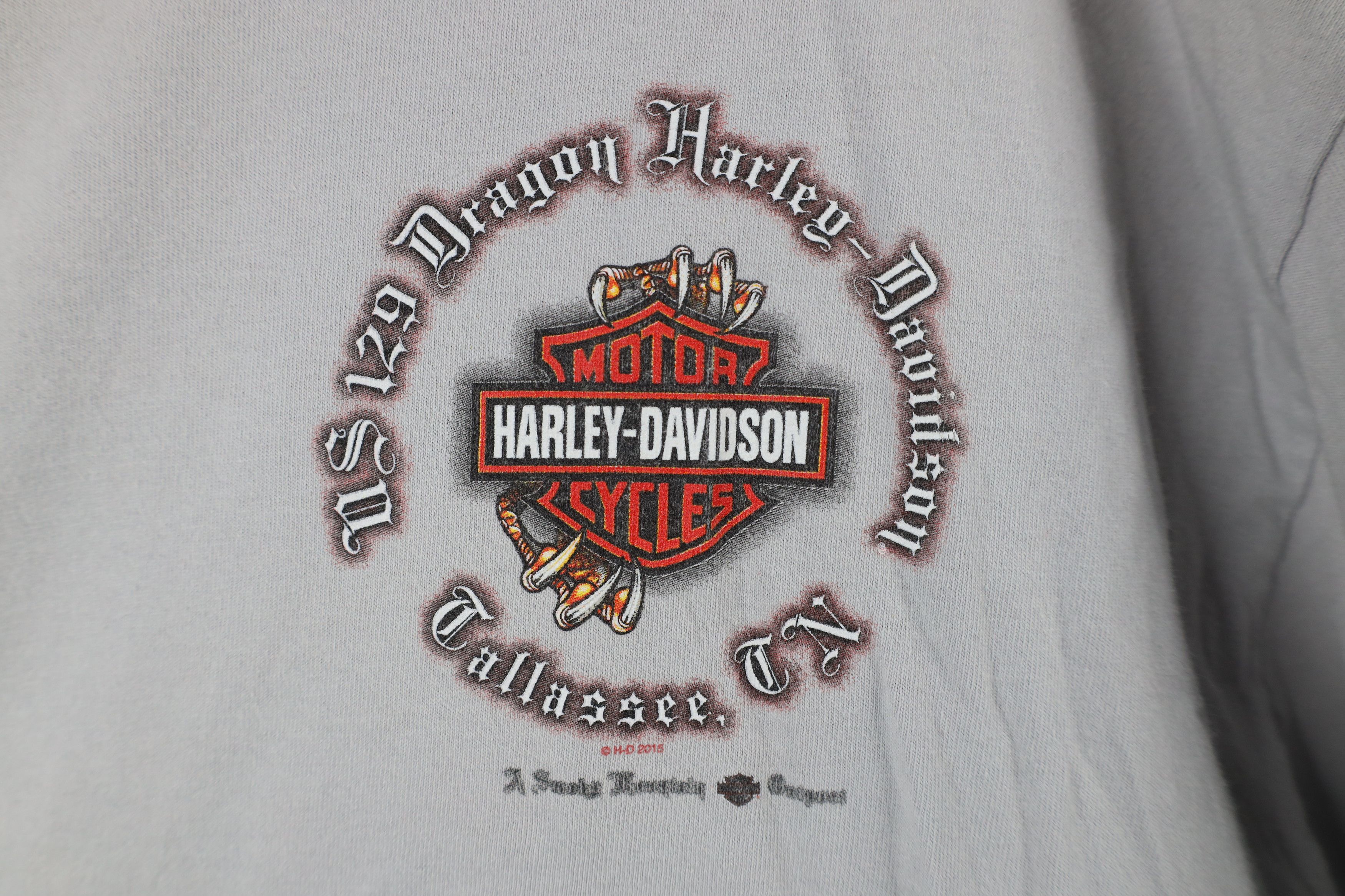 Harley Davidson × Vintage Vintage Y2K Harley Davidson Spell Dragon Fire Flames T-Shirt Size US XXL / EU 58 / 5 - 4 Thumbnail