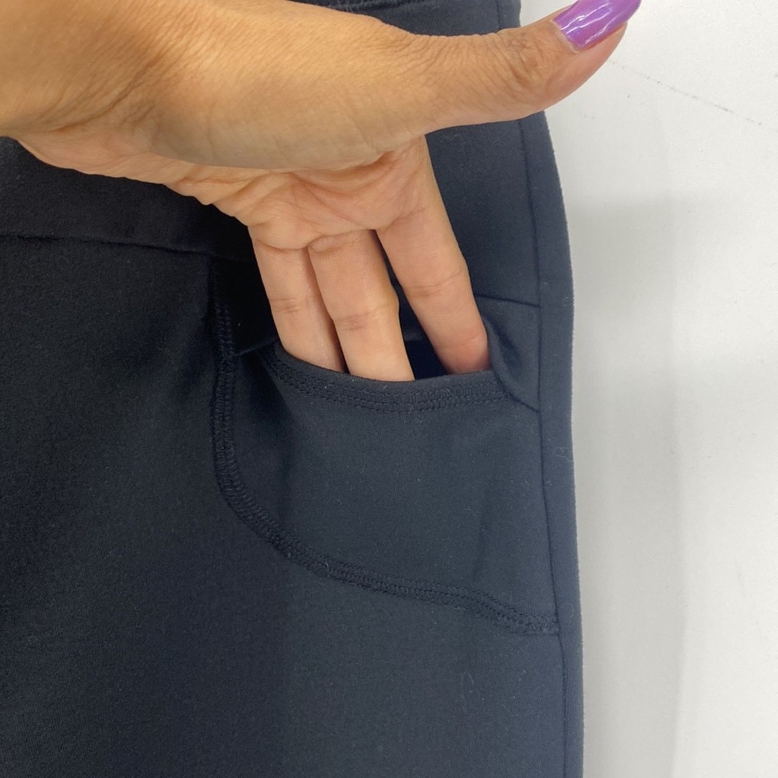 Lands' End Lands End black wide leg leggings pockets comfy everyday Size 31" - 7 Thumbnail