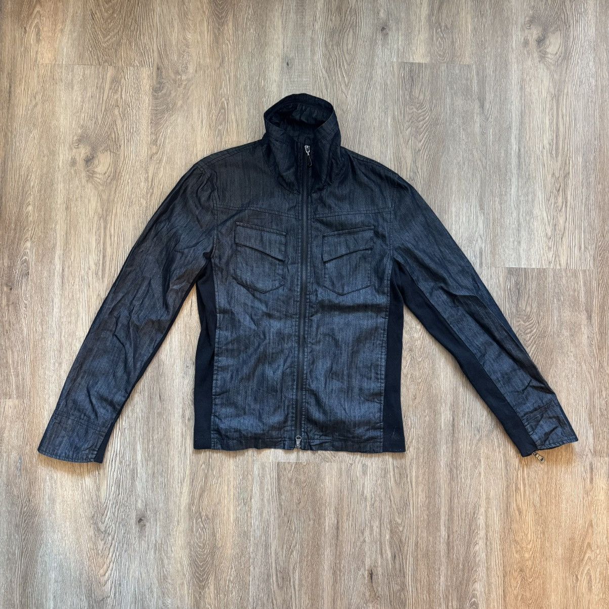 semanticdesign semantic design — Coated Denim Funnel-Neck Zip