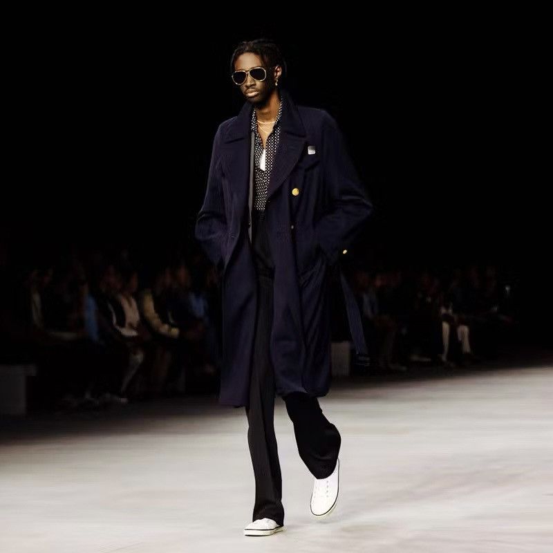 Celine CELINE BY HEDI SLIMANE 20SS RUNWAY TRENCH COAT IN NAVY Size US S / EU 44-46 / 1 - 10 Thumbnail