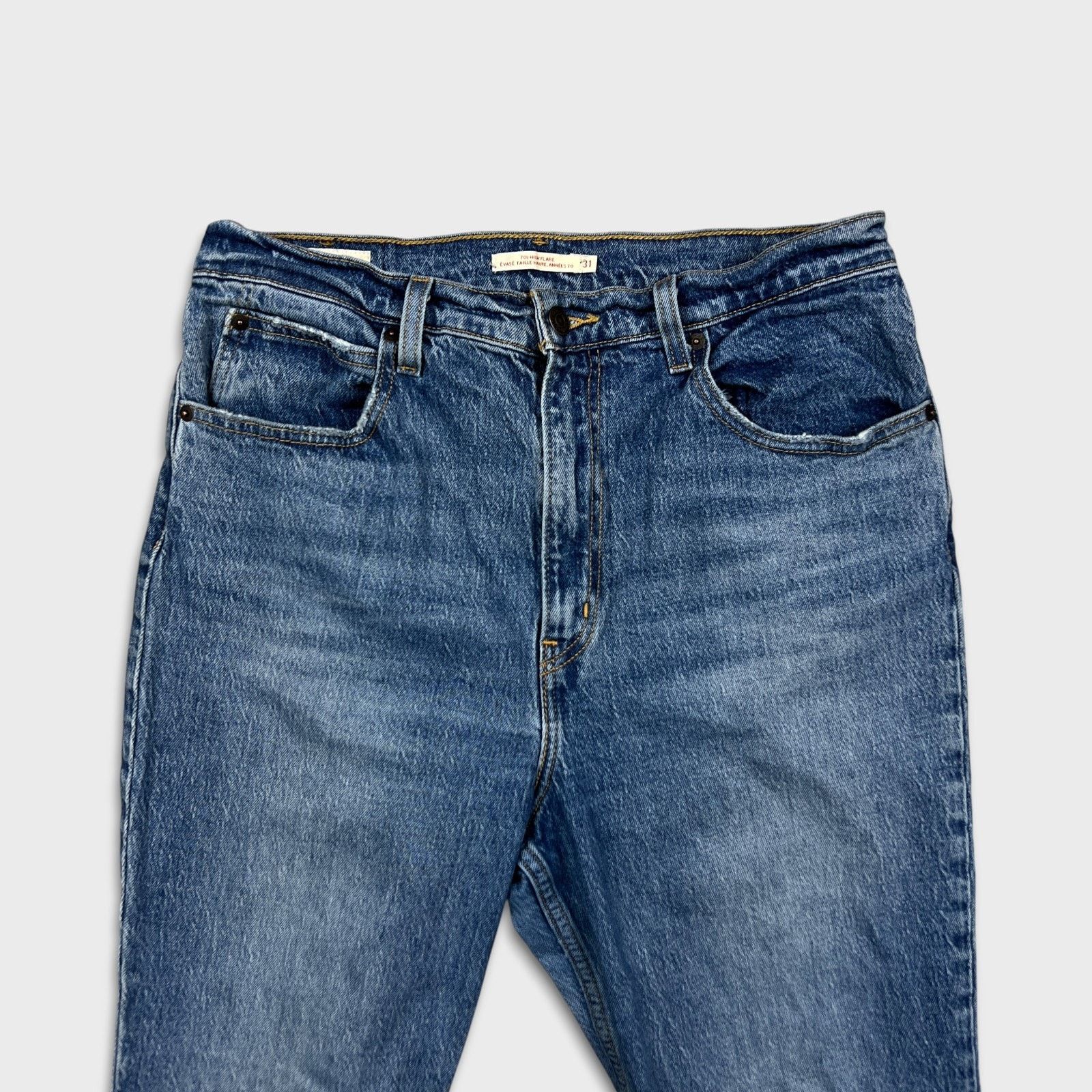 Levi's Levi's 70s High Flare Jeans Womens 31x24 Distressed Denim Size 31" - 2 Thumbnail
