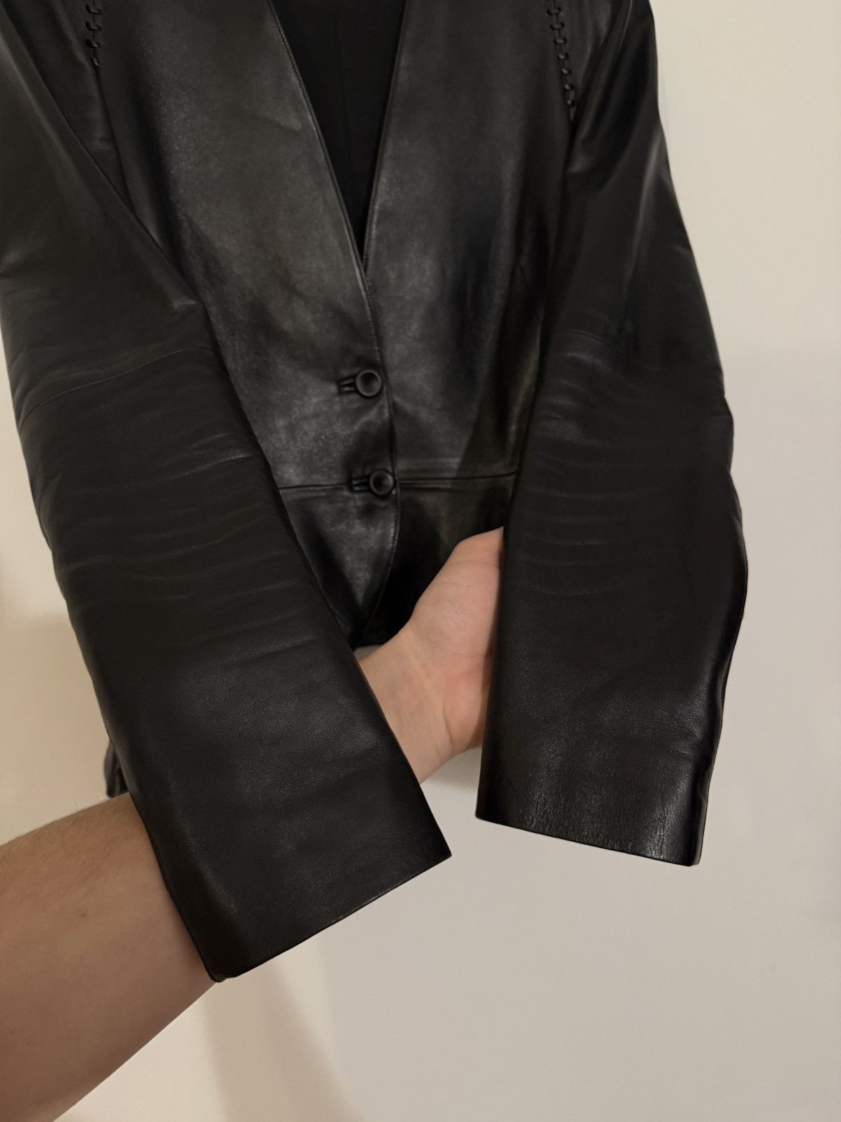 Alexander McQueen Alexander McQueen Leather Jacket Biker Black Fashion Size XS / US 0-2 / IT 36-38 - 7 Thumbnail
