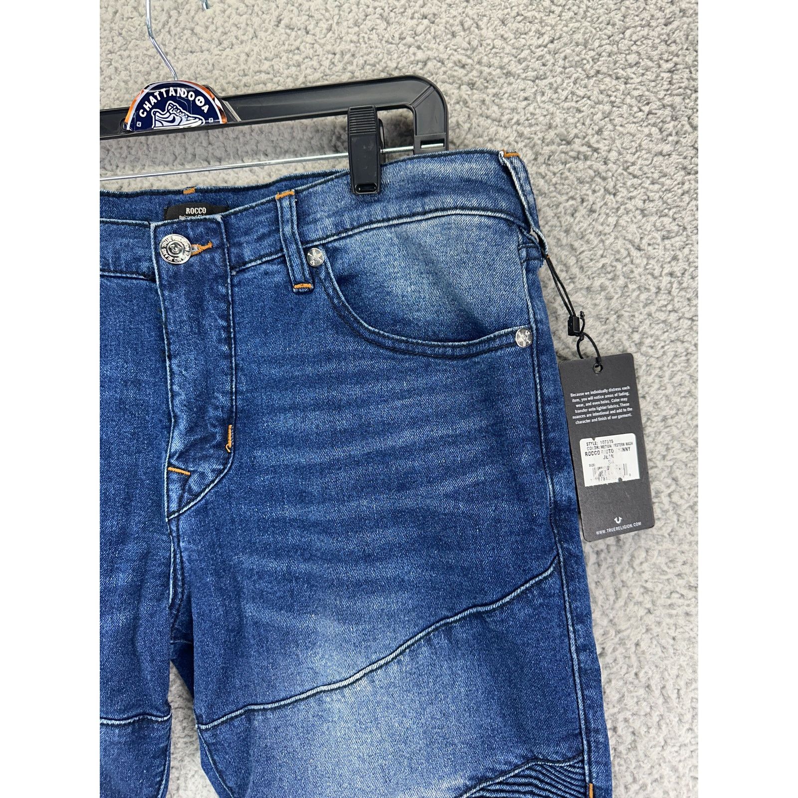 True Religion True Religion Rocco Relaxed Skinny Moto Jeans Mens 34 X 32 Size US 34 / EU 50 - 6 Thumbnail