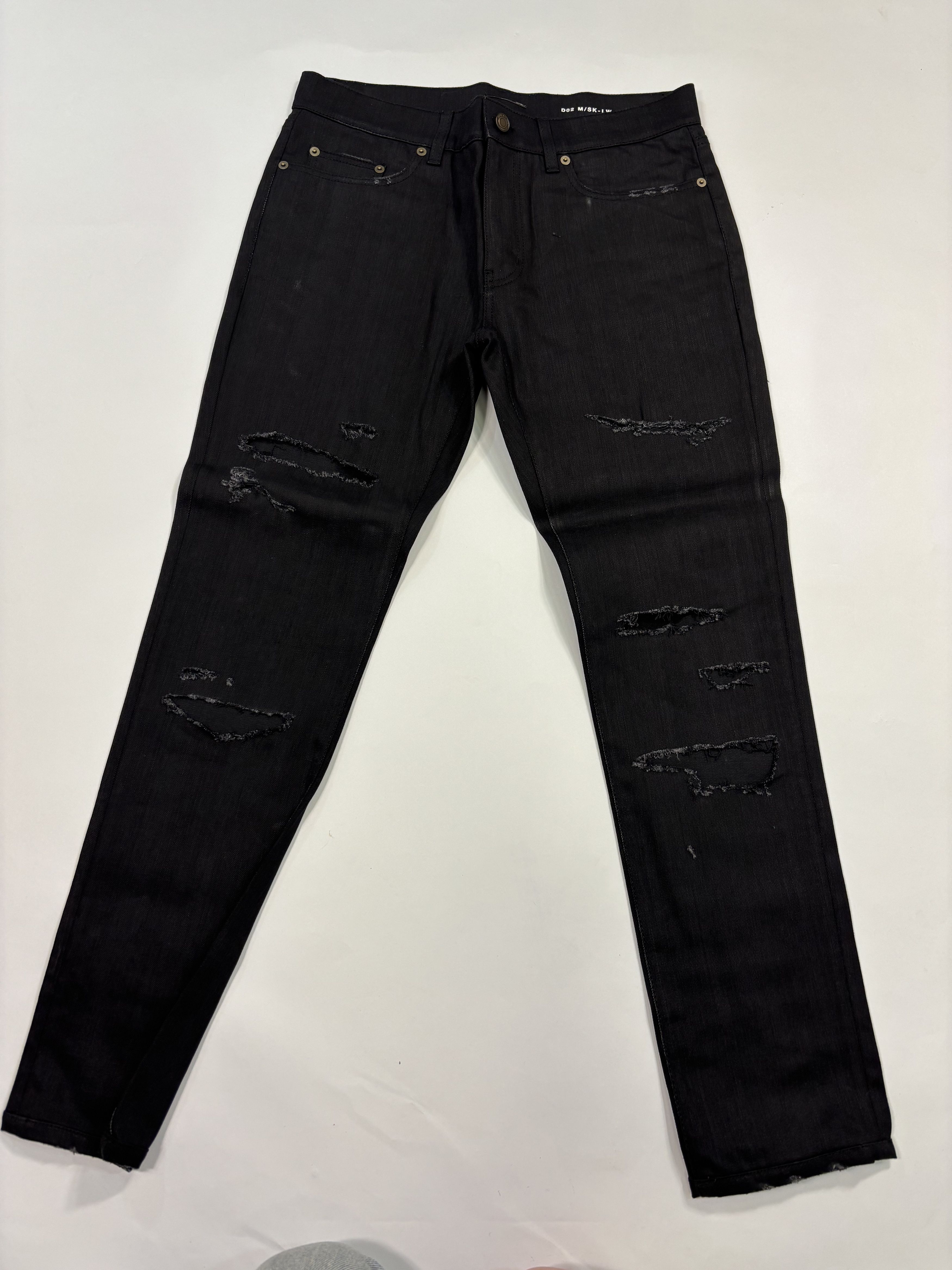 Saint Laurent Paris Saint Laurent Distressed Black Pants Size US 32 / EU 48 - 1 Thumbnail