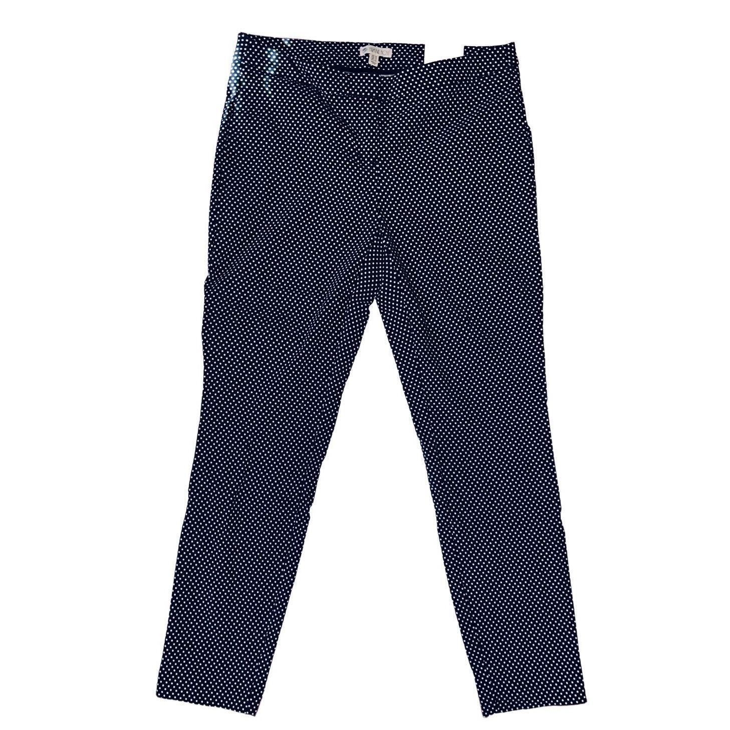 Other NWT Elaine Rose Womens Pants Size 10 Stretch Navy Blue Polka Size 32" / US 10 / IT 46 - 1 Thumbnail