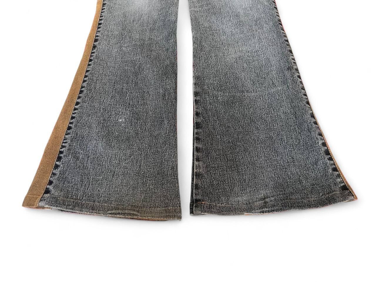If Six Was Nine Flare Jeans Blue jam reconstruct distressed wide leg Size US 28 / EU 44 - 15 Thumbnail