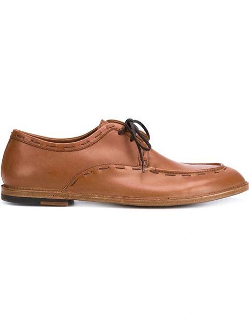 Armando Cabral Armando Cabral Brown Leather Leonard Derby Shoes Size US 12 / EU 45 - 2 Thumbnail