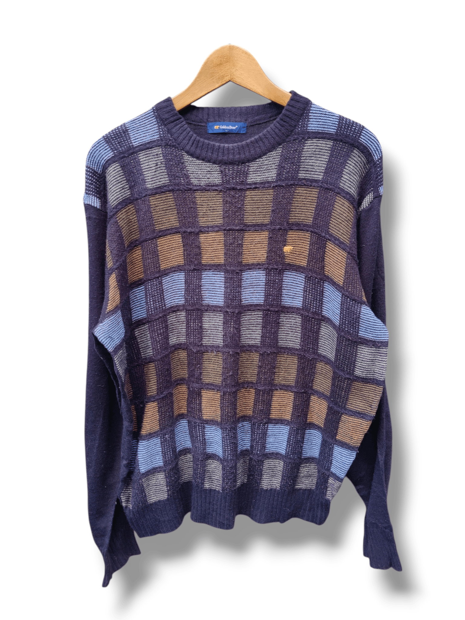 Golden Bear Vintage Golden Bear Checkers Knitwear Sweatshirt Size US L / EU 52-54 / 3 - 1 Thumbnail