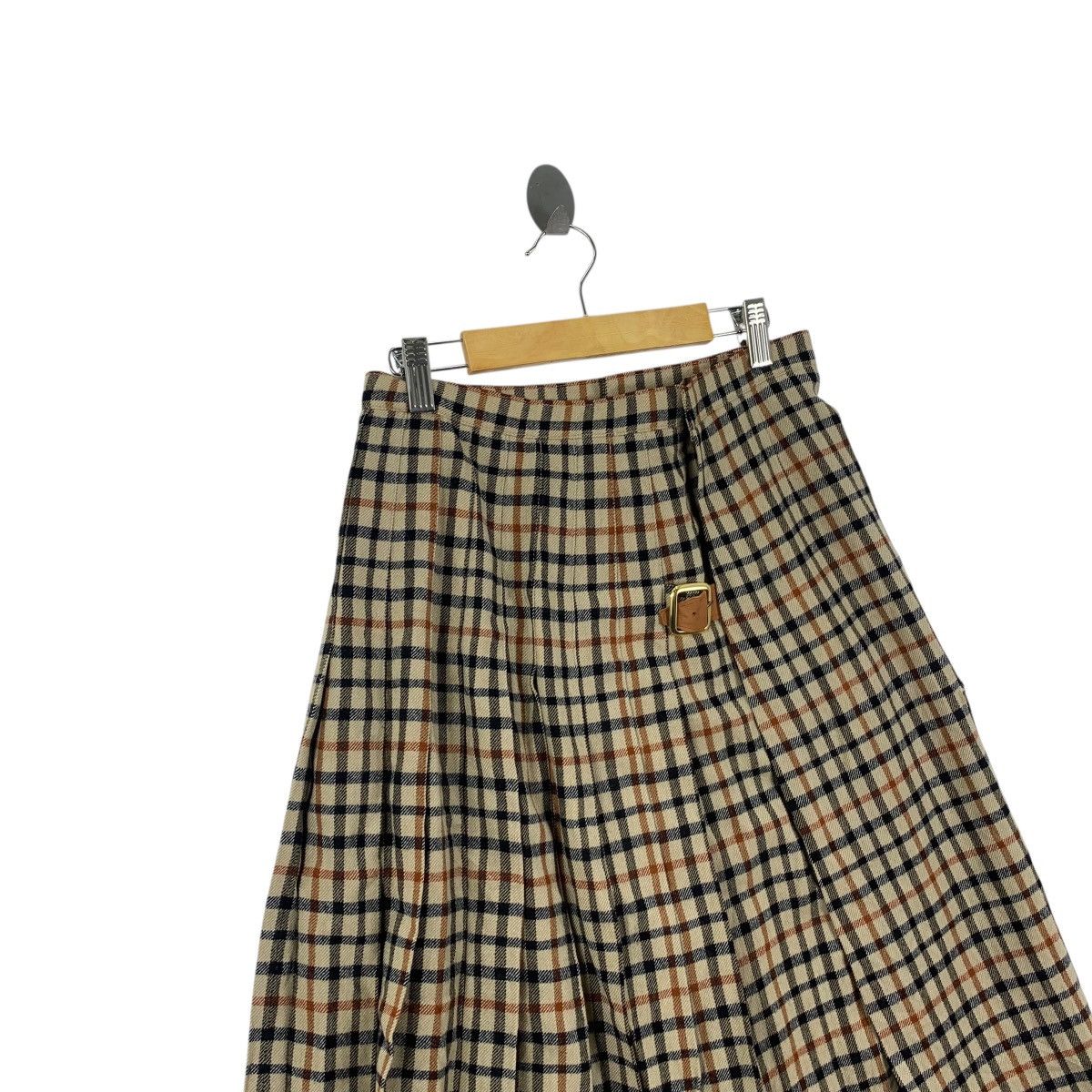 DAKS Vintage 80s DAKS LONDON Nova Checks Tartan Midi Skirt Bottom Size 30" / US 8 / IT 44 - 3 Thumbnail