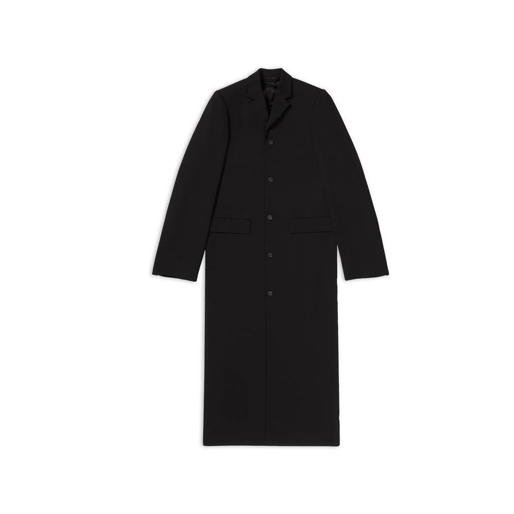 Balenciaga o1srvl11e1124 Fitted Coat in Black Size US S / EU 44-46 / 1 - 1 Thumbnail