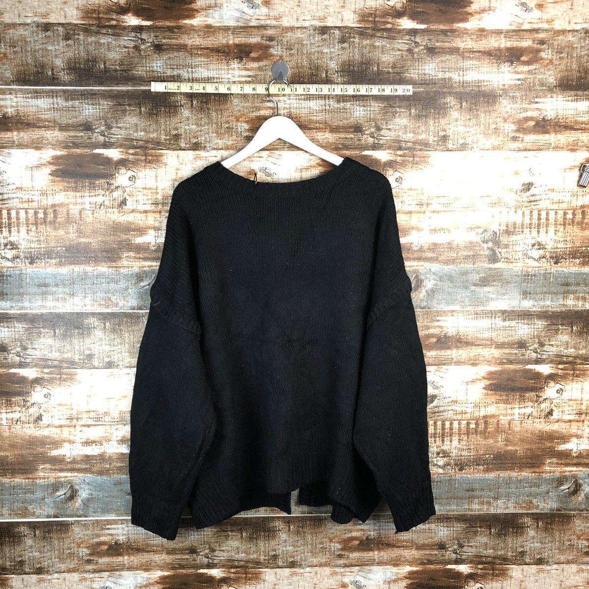 Japanese Brand Japan vintage ripped Black Patterned Cardigans #A1965 Size US XL / EU 56 / 4 - 10 Thumbnail