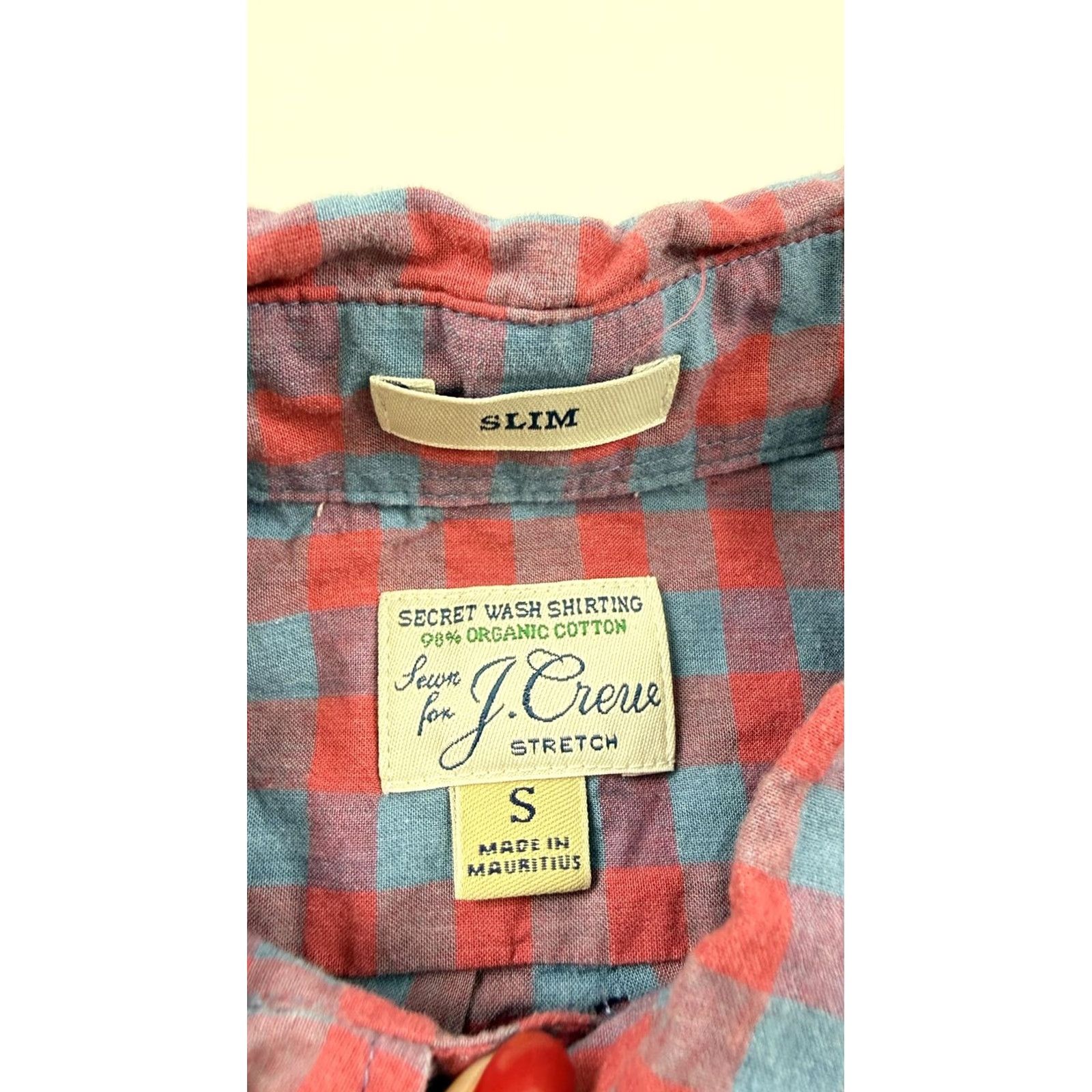 J.Crew J.Crew Shirt Mens Small Blue Red Check Slim Fit Stretch Button-Down Casual Shirt Size US S / EU 44-46 / 1 - 2 Thumbnail