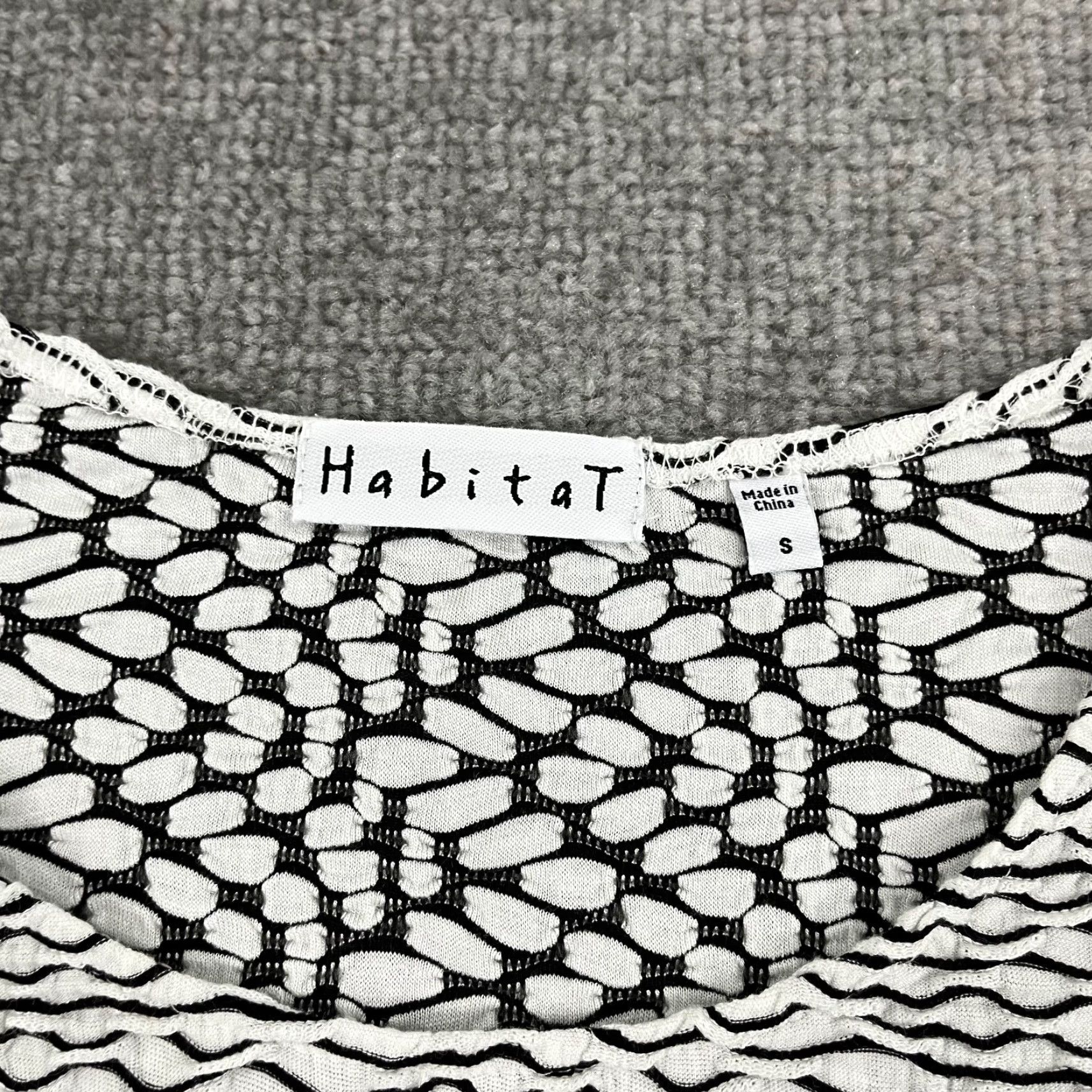 Habitat HABITAT Clothes To Live In Top Womens Small White Black Pockets Stretch Blouse Size S / US 4 / IT 40 - 2 Thumbnail