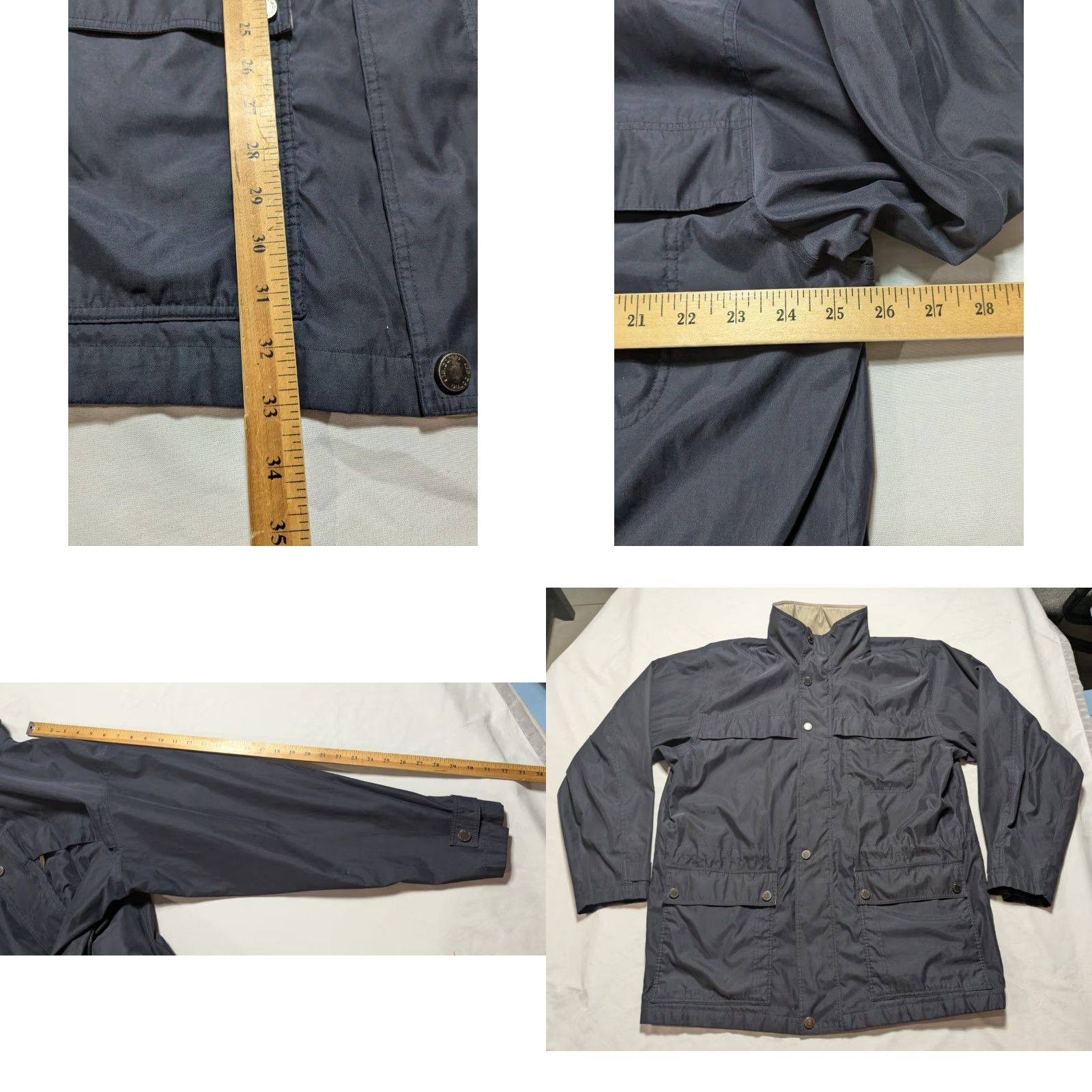 Liz Claiborne Claiborne Microfiber Field Jacket - Men XL Blue Hidden Hood Jacket Size US XL / EU 56 / 4 - 8 Thumbnail
