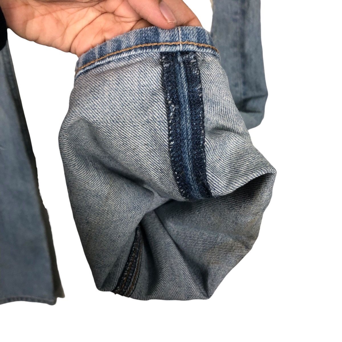 Japanese Brand Distressed Ripped Blue Jeans High Rise Straight Leg Uniqlo Size US 34 / EU 50 - 15 Thumbnail
