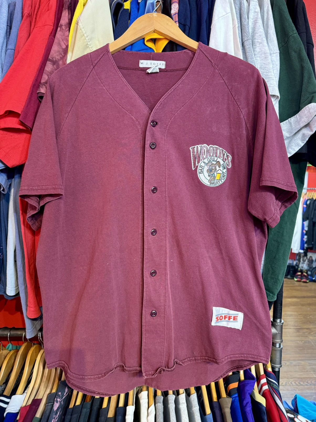 Vintage 90’s Vintage Woody’s Bar Soffe Baseball Jersey Made In USA Size US L / EU 52-54 / 3 - 8 Thumbnail
