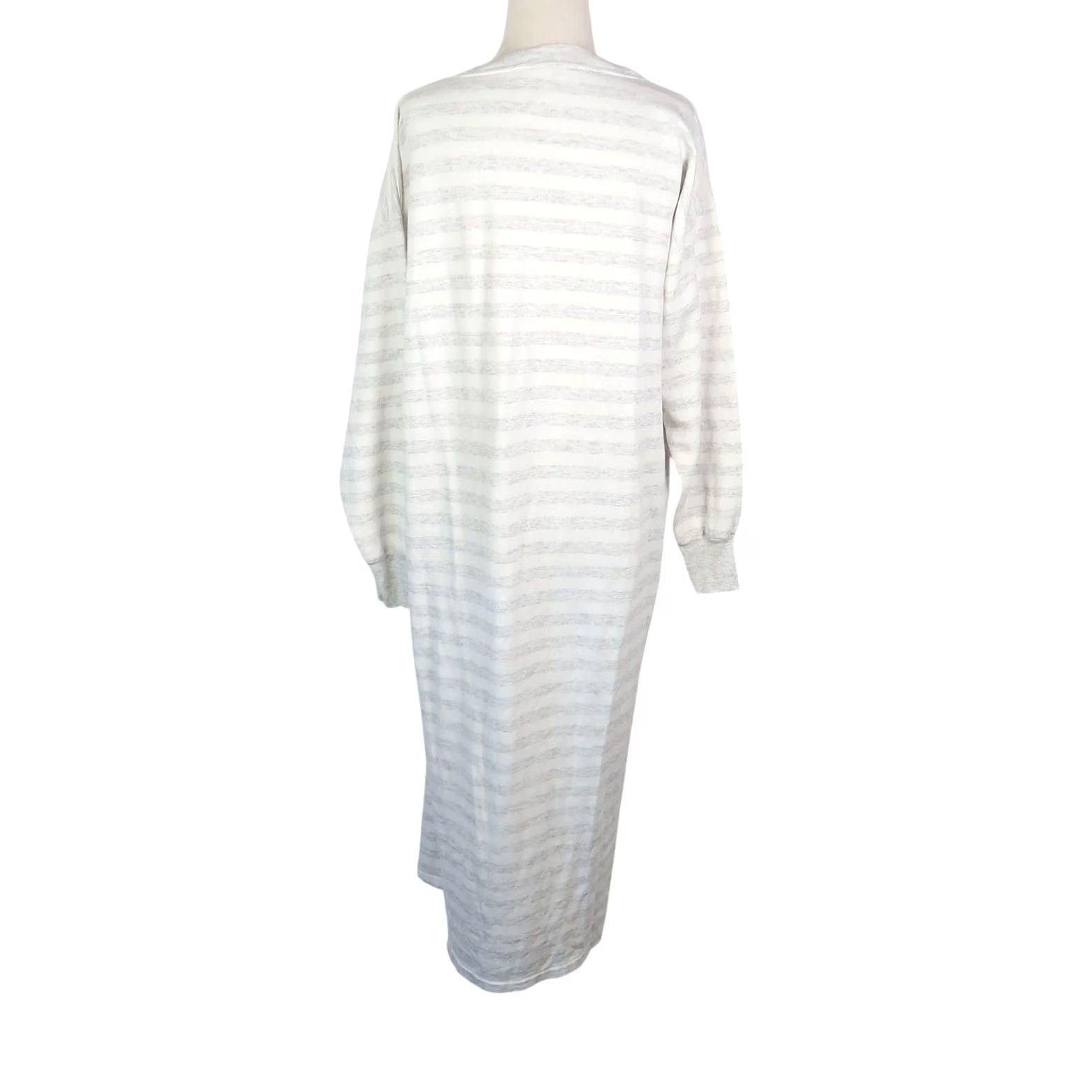 Vintage VINTAGE 90s CMS White Grey Stripe Cat Dog Graphic Sleep Dress Dress Womens L White Sleeves Long Stripe Animals 80s 90s Mens Womens Girls Boys Size L / US 10 / IT 46 - 4 Thumbnail