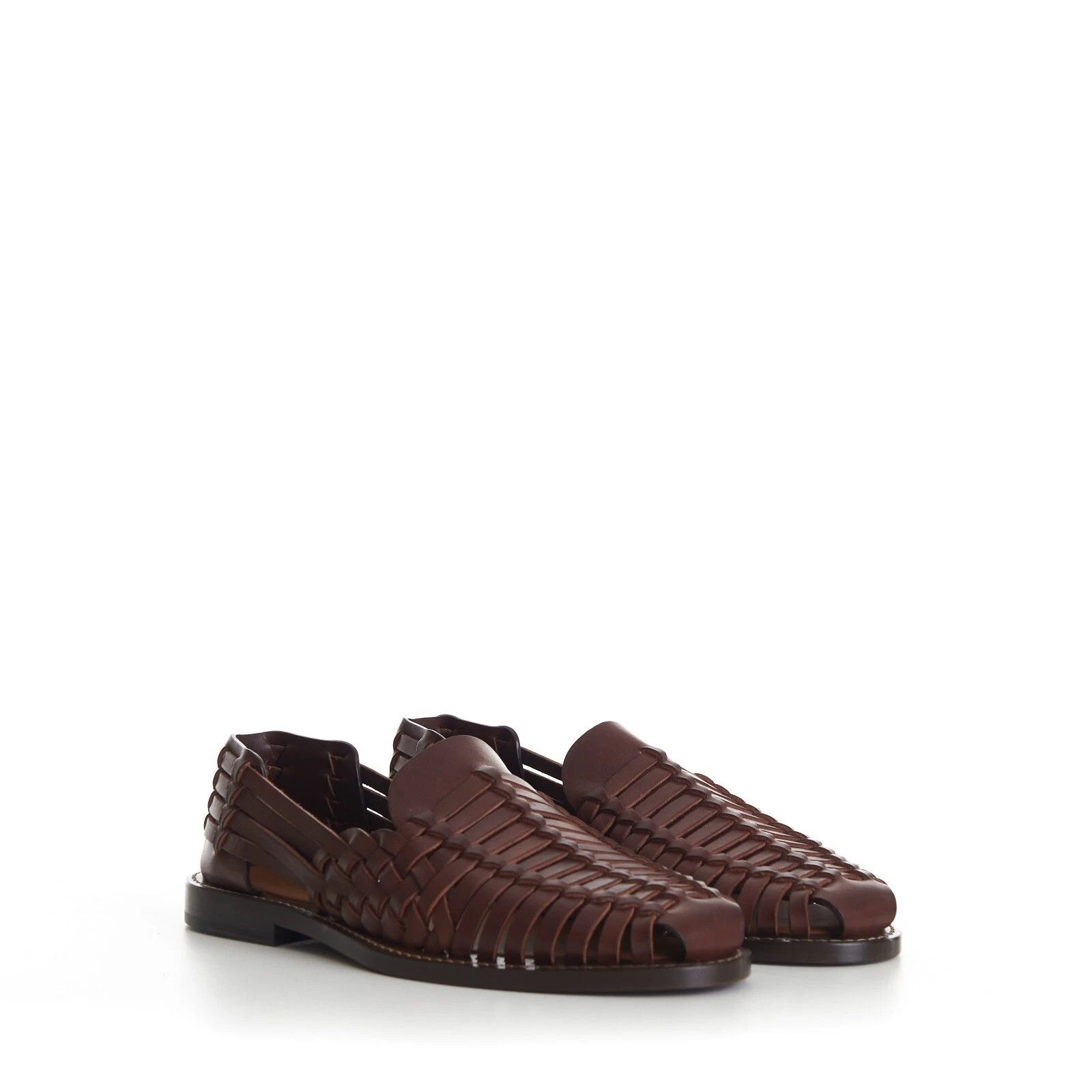 o1w1db10725 Woven Sandals Loafer in Brown