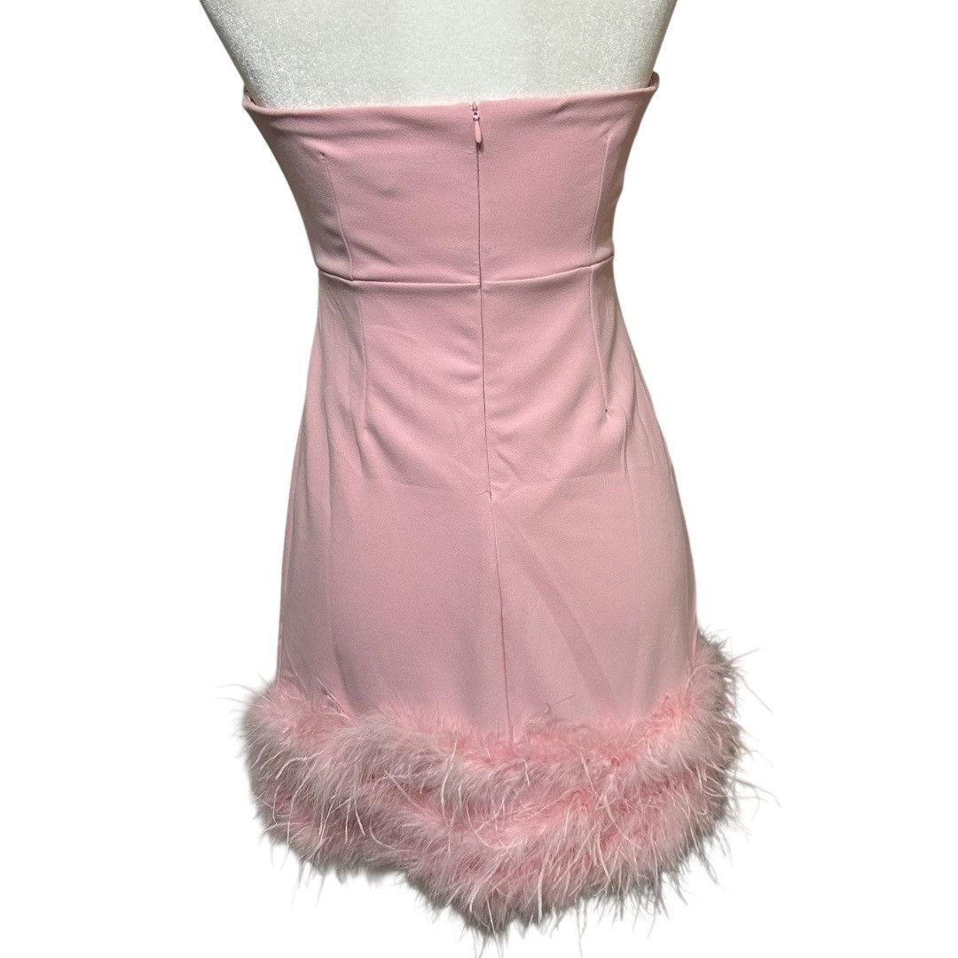 Lulus Lulus Fabulous Delight Light Pink Strapless Bustier Feather Size M / US 6-8 / IT 42-44 - 2 Thumbnail