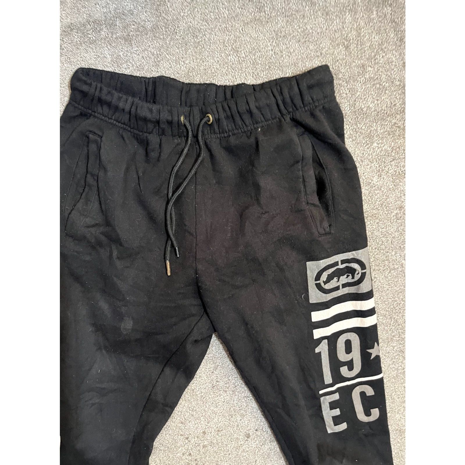 Ecko Unltd. Ecko Unltd. Sweatpants Mens Small Black Monochrome Spellout Zip Pocket Sweatpants Mens S Black Monochrome Spellout Zip Pocket Size US 29 - 2 Thumbnail