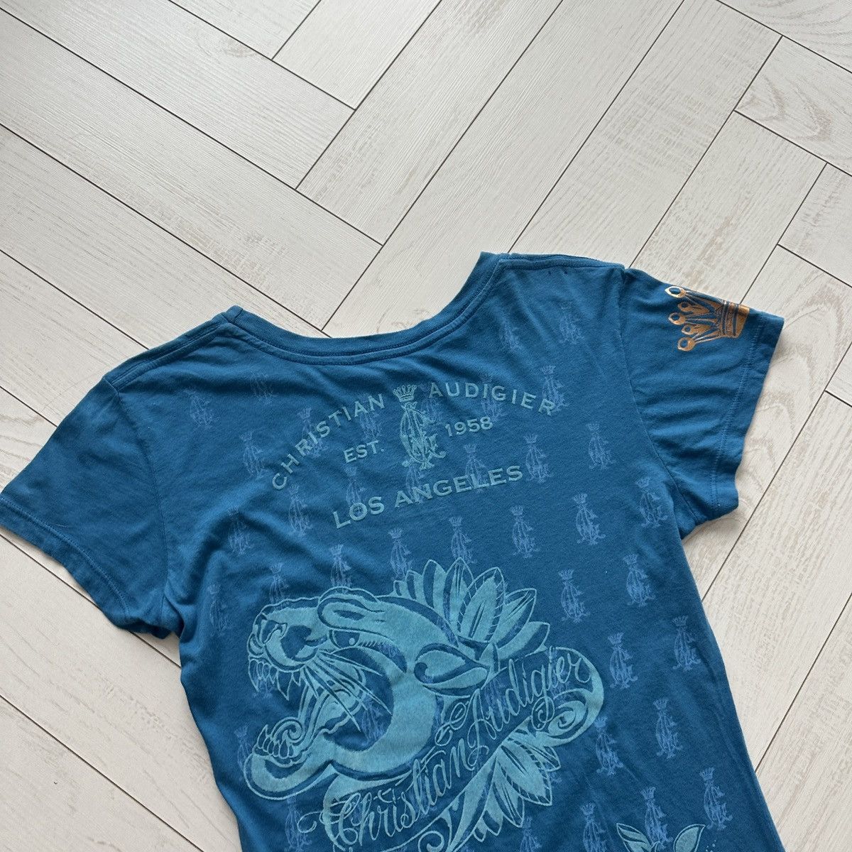 Christian Audigier Vintage 00s Christian Audiger Pantera tee hype y2k avantgard Size S / US 4 / IT 40 - 8 Thumbnail