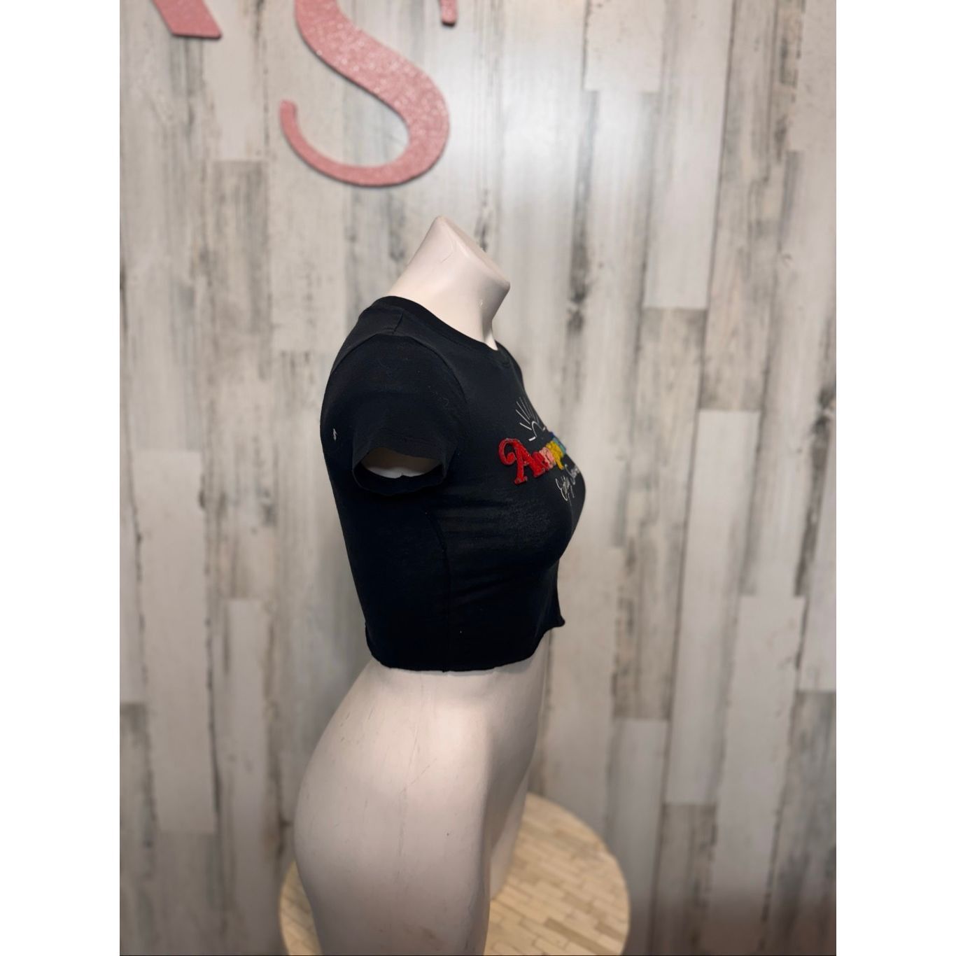 Aeropostale Aeropostale Black Rainbow Logo Crop Top XS Size XS / US 0-2 / IT 36-38 - 7 Thumbnail