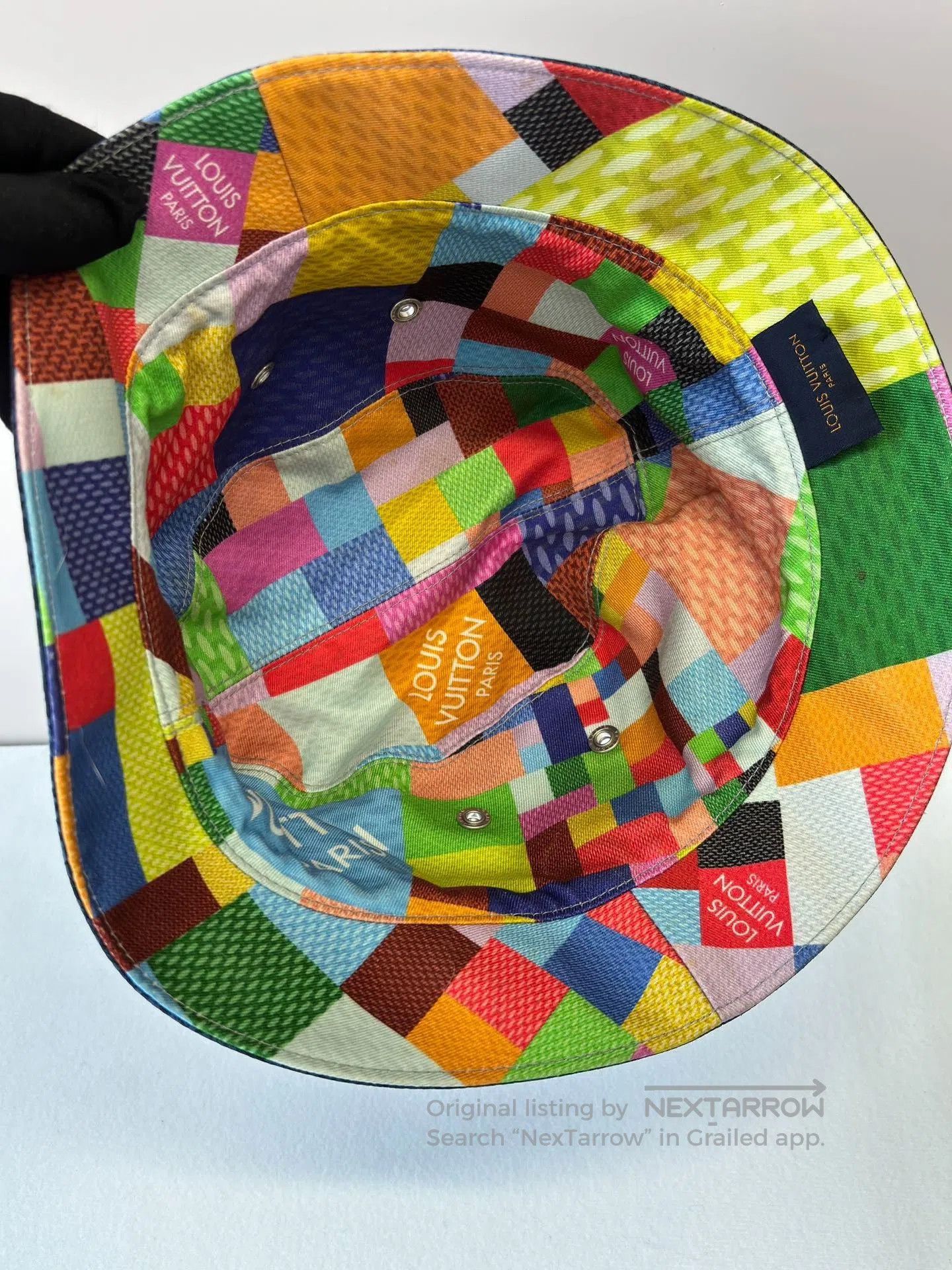 Louis Vuitton Louis Vuitton Blue Check Bucket Hat. Size ONE SIZE - 4 Thumbnail