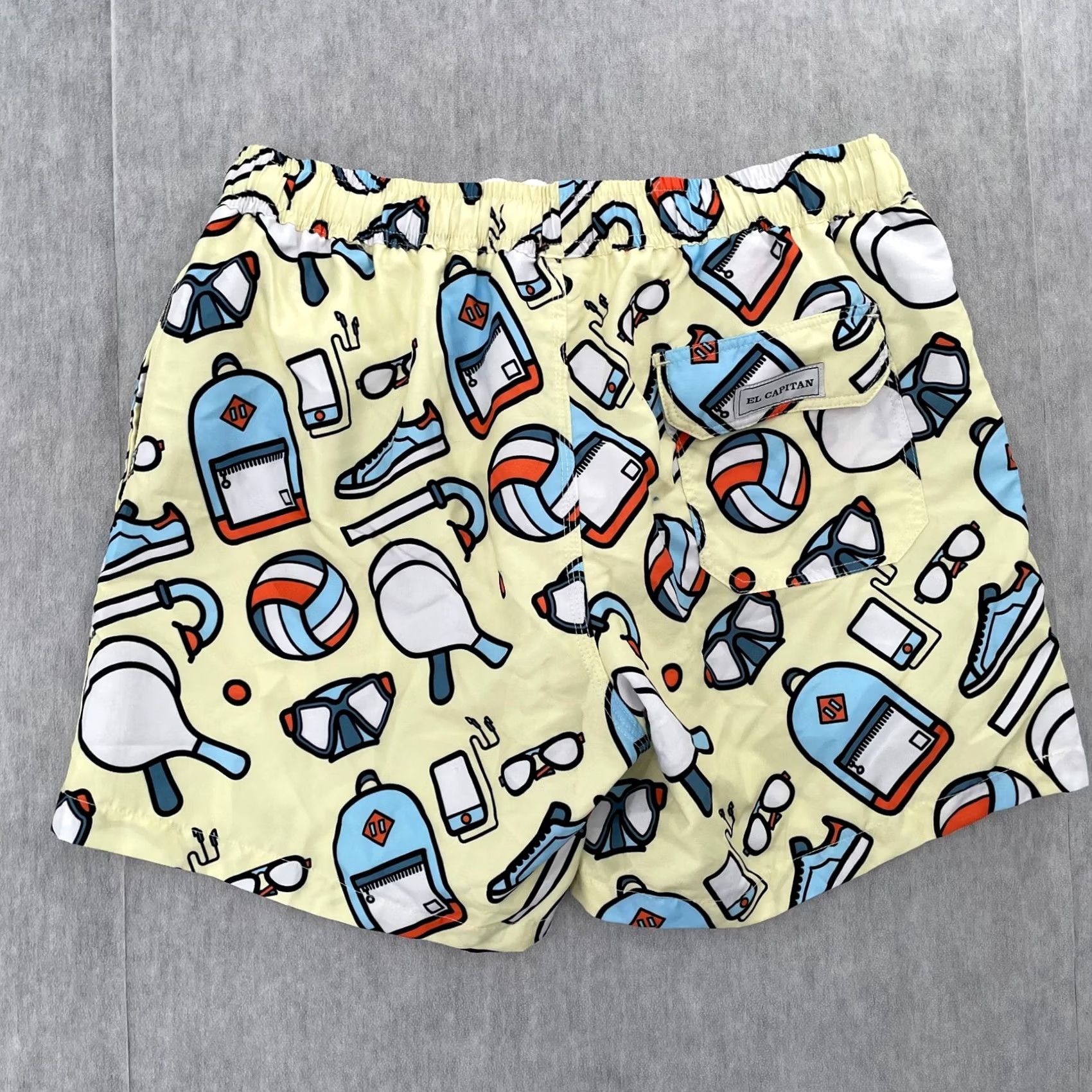 Vintage El Capitan Shorts Adult Medium Yellow Swimwear Board Beach Print Lined Mens M Size US 31 - 2 Thumbnail