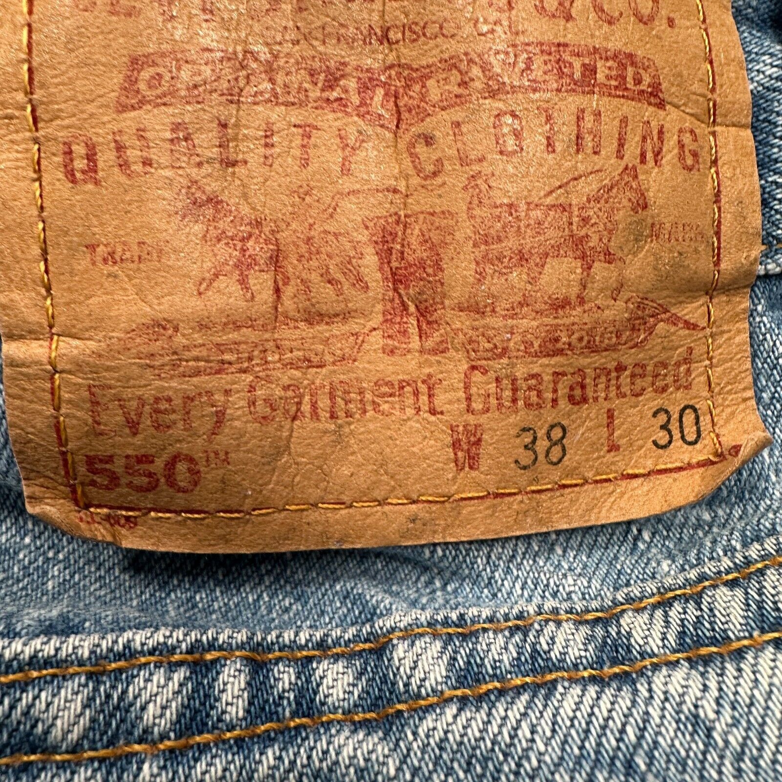 Levi's Vintage Levis 550 Jeans Mens 38 x 30 Blue Denim Cotton Size US 38 / EU 54 - 4 Thumbnail