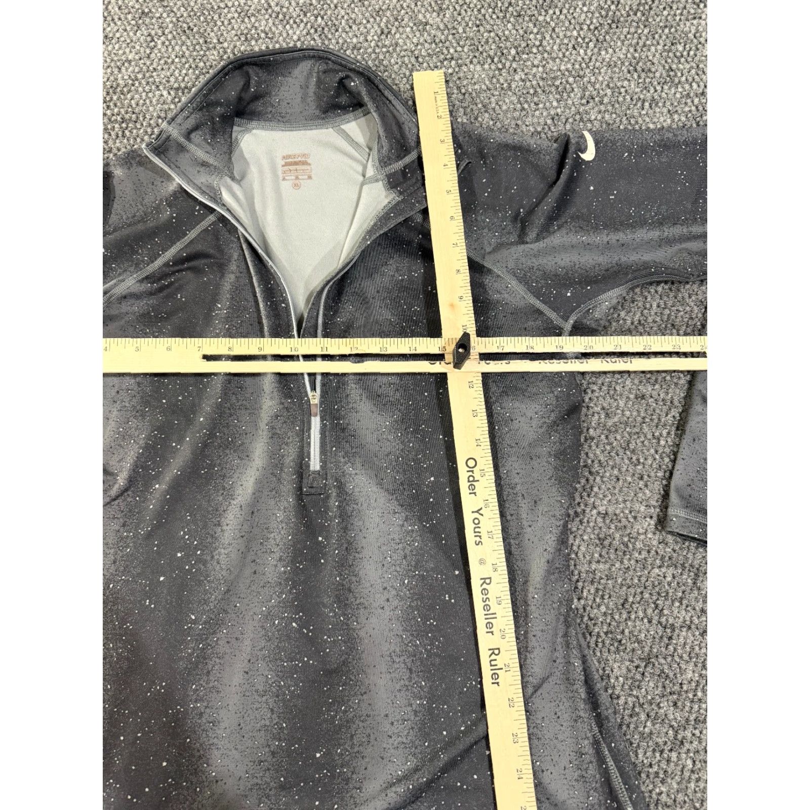Nike Nike Pro Sweatshirt Women's XL Gray Speckled Dri-Fit Pullover Mock Neck Zip Pockets Stretch Activewear Athletic Size XL / US 12-14 / IT 48-50 - 4 Thumbnail