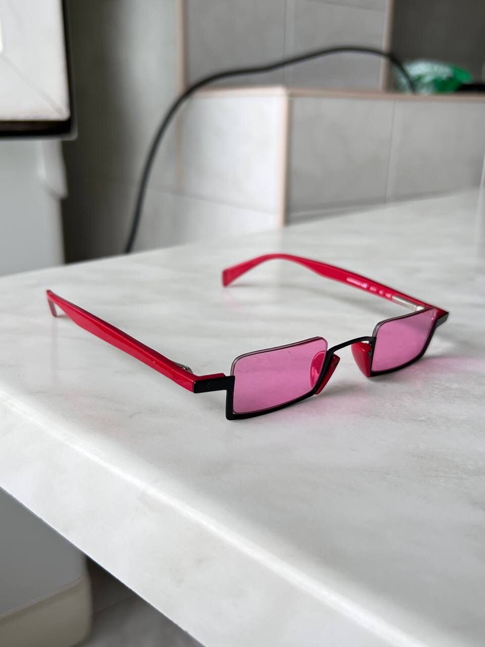 Eschenbach steampunk cyberpunk pink lenses sunglasses 2000's