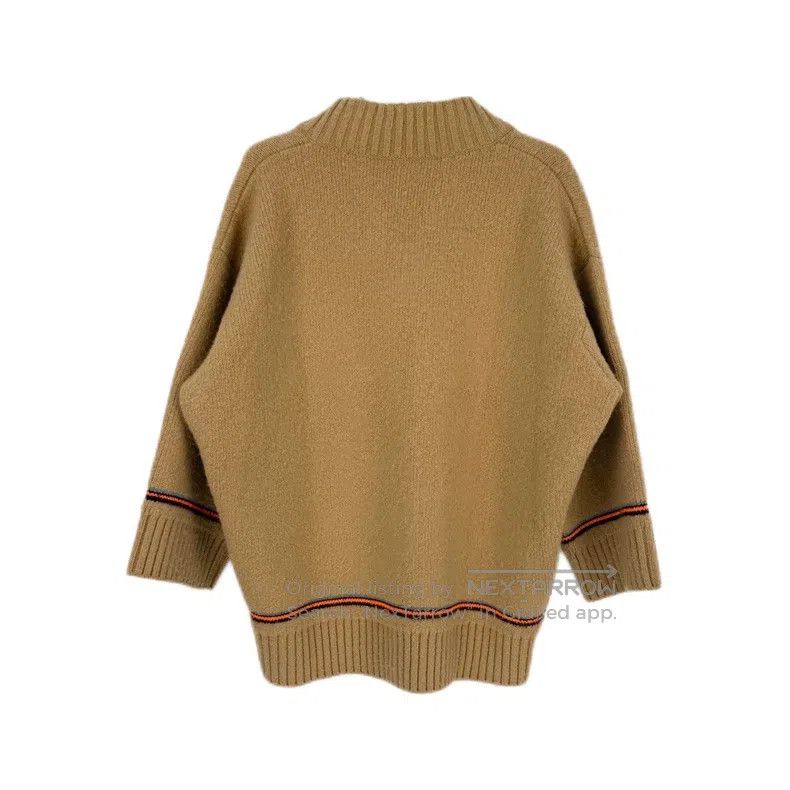 Prada Prada Camel-coloured hard rubber logo sheep wool sweater Size XS / US 0-2 / IT 36-38 - 2 Thumbnail