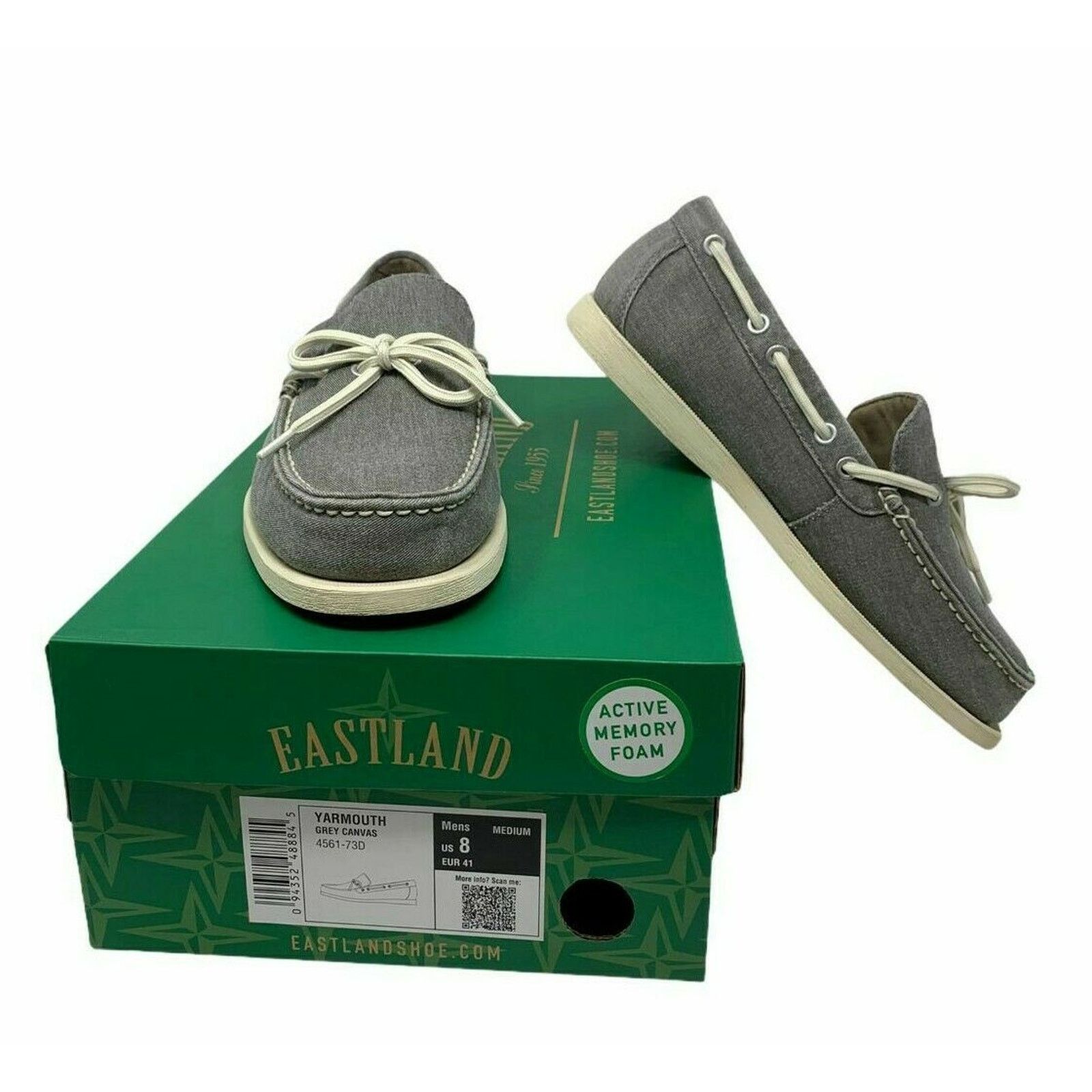 Eastland Eastland Men's Yarmouth 1-Eye Canvas Gray Boat Shoes 8D Size US 8 / EU 41 - 1 Thumbnail