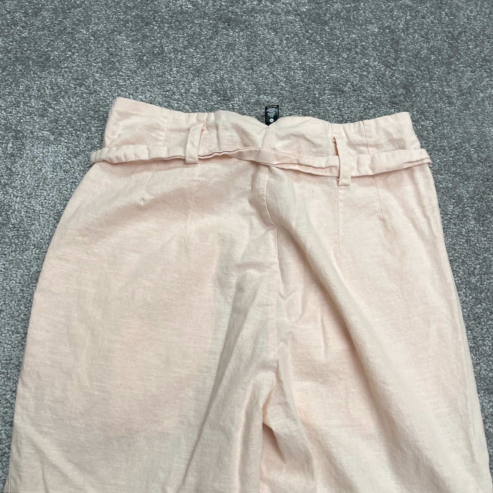 AQUA Aqua By Bloomingdale's Linen Paperbag Ankle Pants Women M Pink Belt 28x25.5 Size 32" / US 10 / IT 46 - 4 Thumbnail