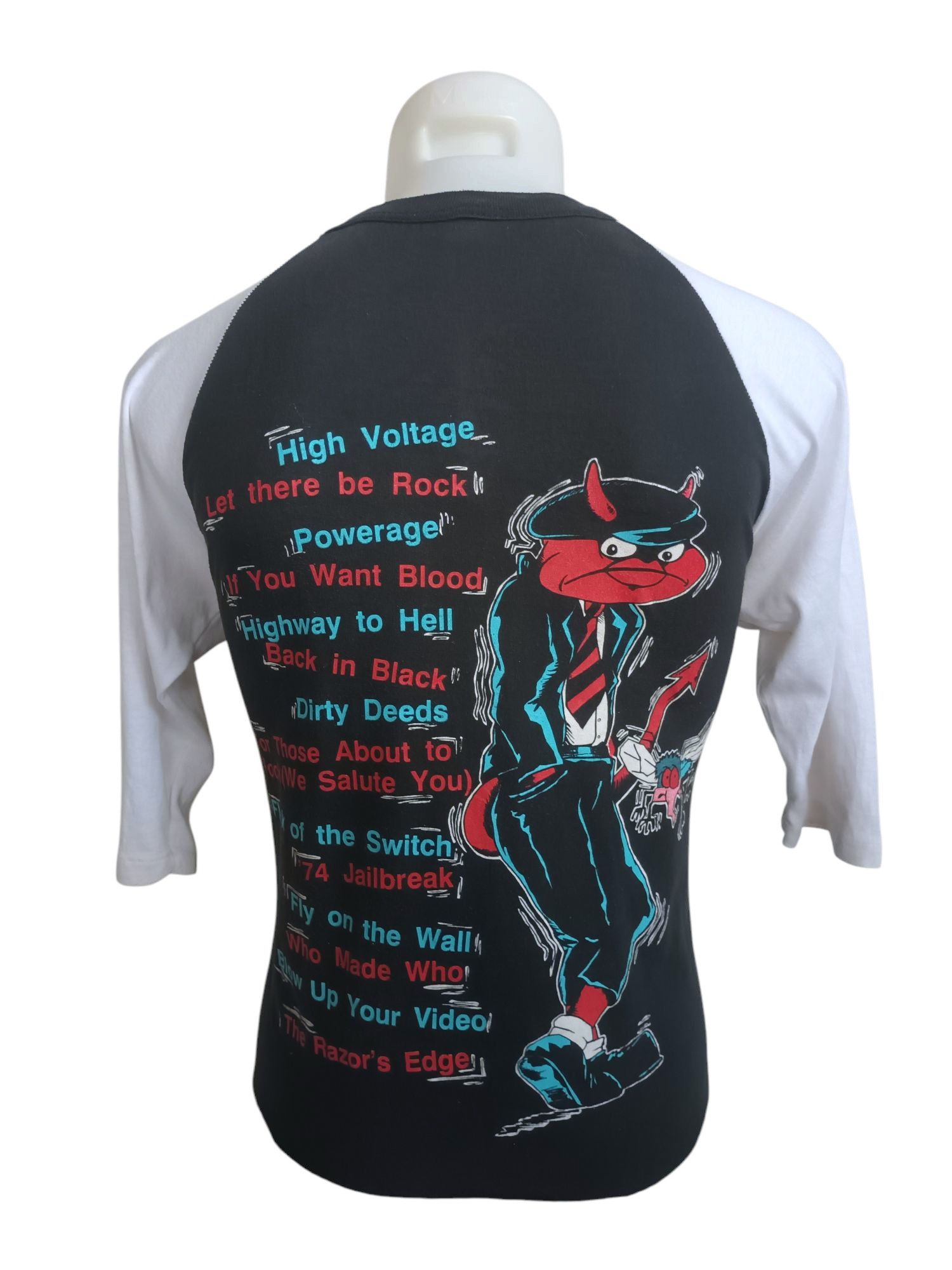 AC/DC Vintage t shirt ACDC HELL'S BELLS 1990 ragland tour tshirt. Size US L / EU 52-54 / 3 - 13 Thumbnail