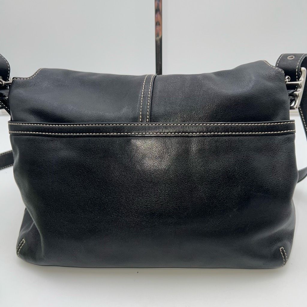 Coach COACH Vintage Hampton Black Leather Flap Cross-body Bag Size ONE SIZE - 6 Thumbnail